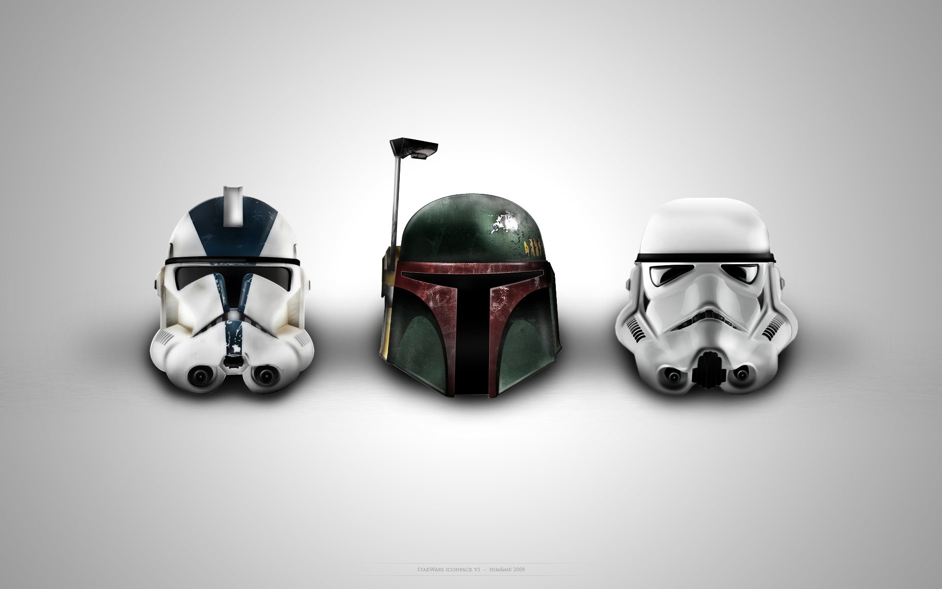 Boba Fett, Clone trooper, Stormtrooper, Star Wars, Caschi, Sfondo bianco, wallpaper Windows 11