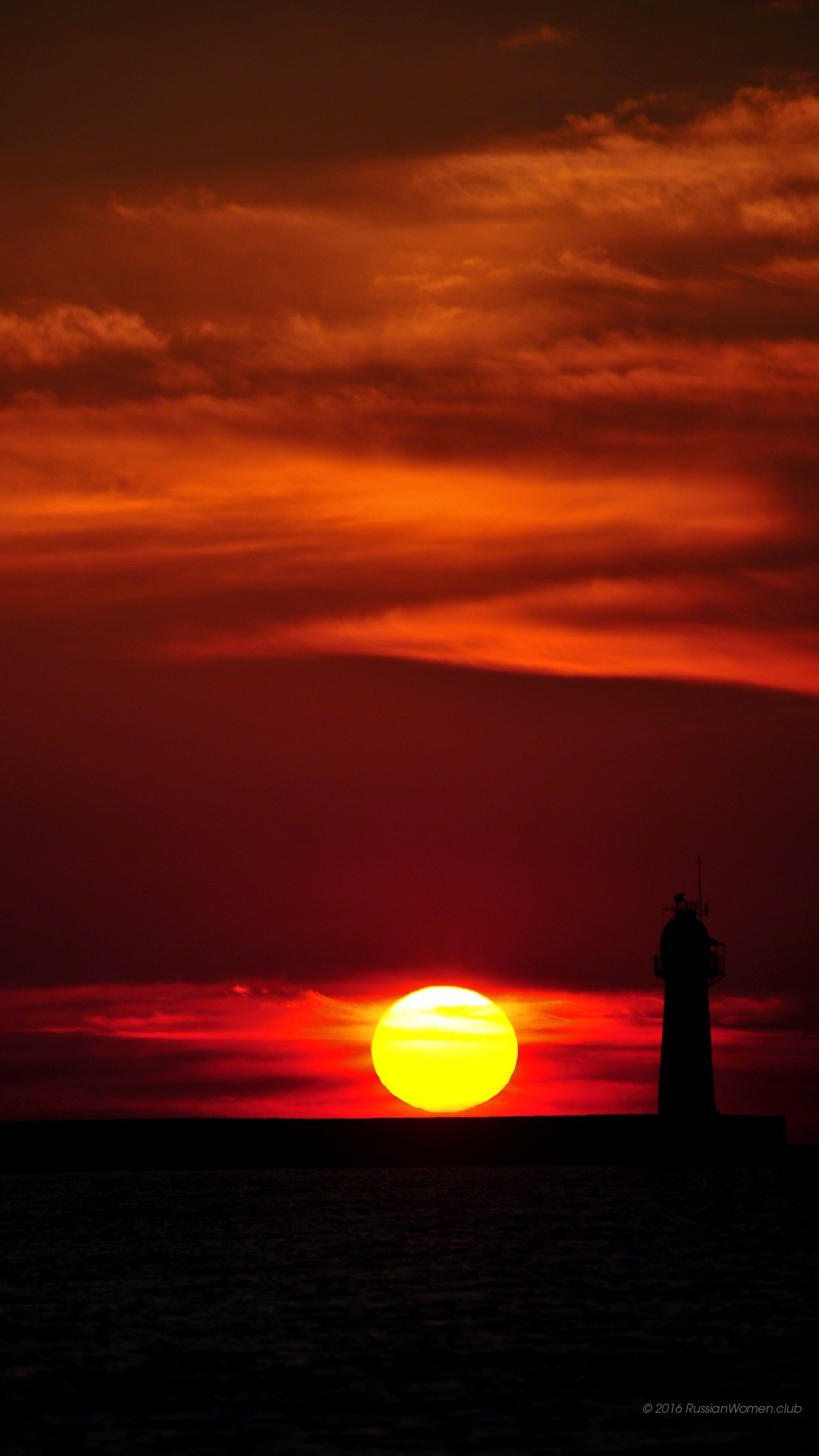 Tramonto, Faro, Mare, Sole, Silhouette, Full HD, sfondo Asus Zenfone 3