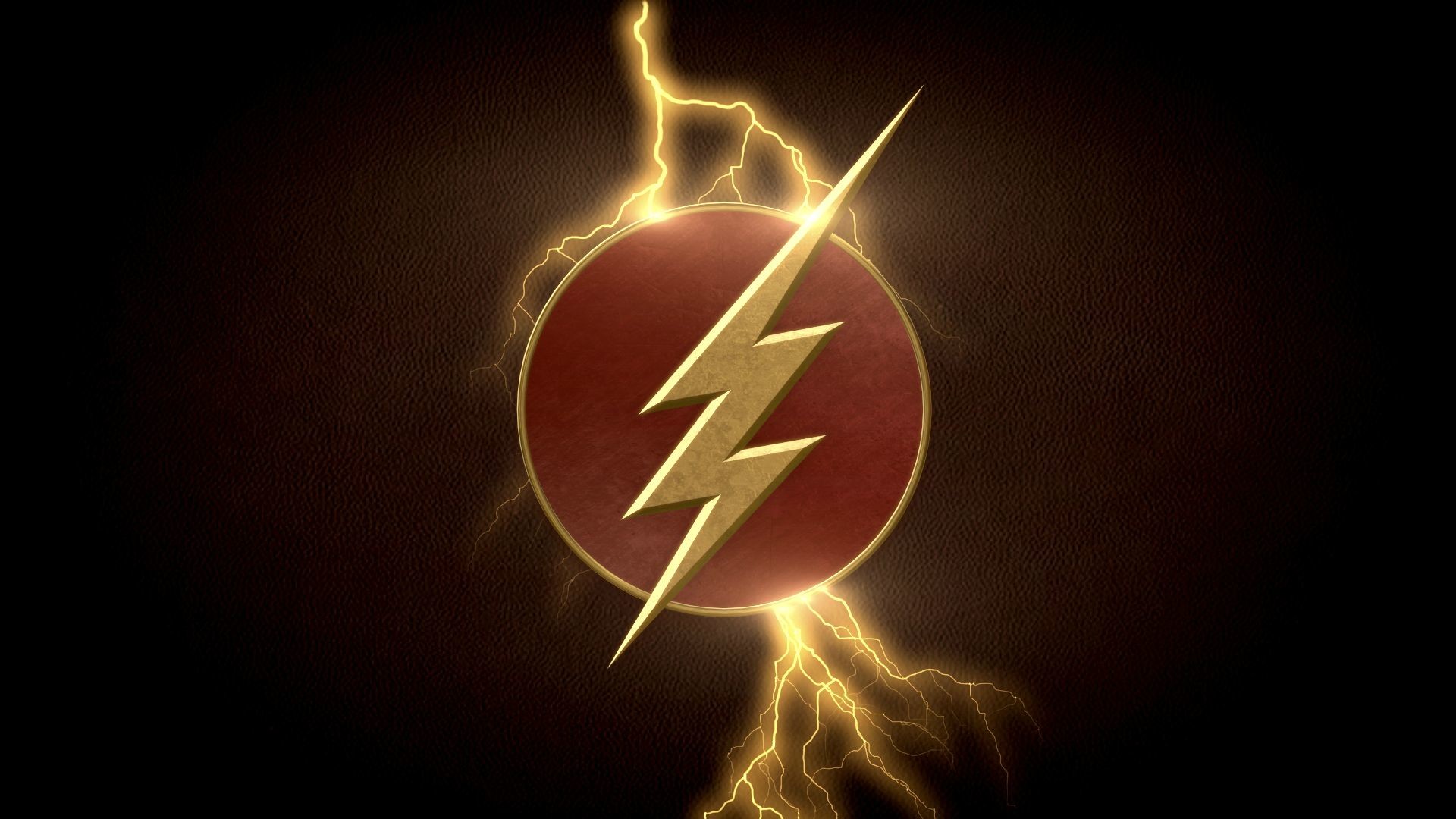 Logo di Flash, Fulmini, Sfondo nero, Full HD, wallpaper desktop