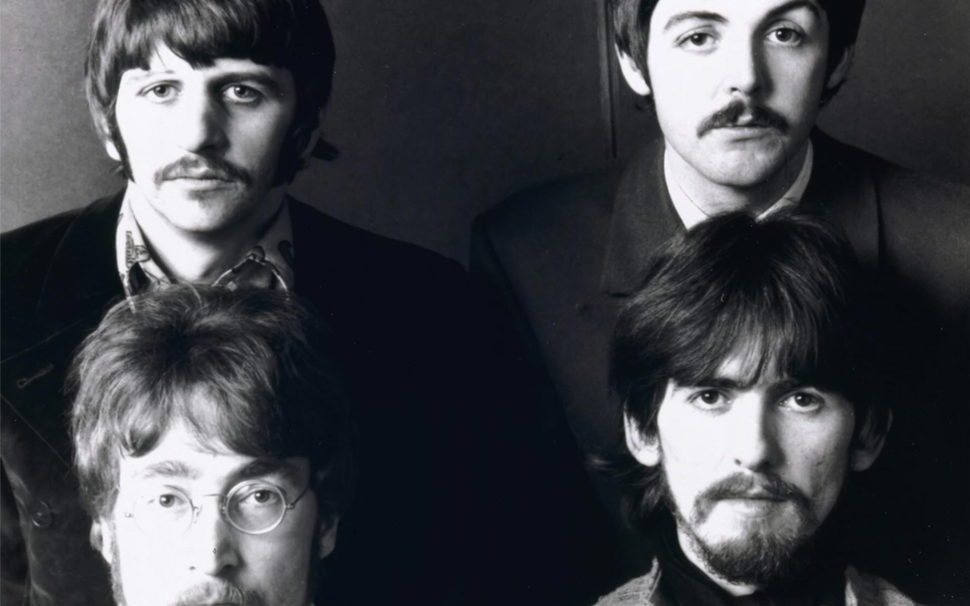 The Beatles, Ritratto di gruppo, Bianco e nero, Baffi, 1920x1200, sfondo per PC