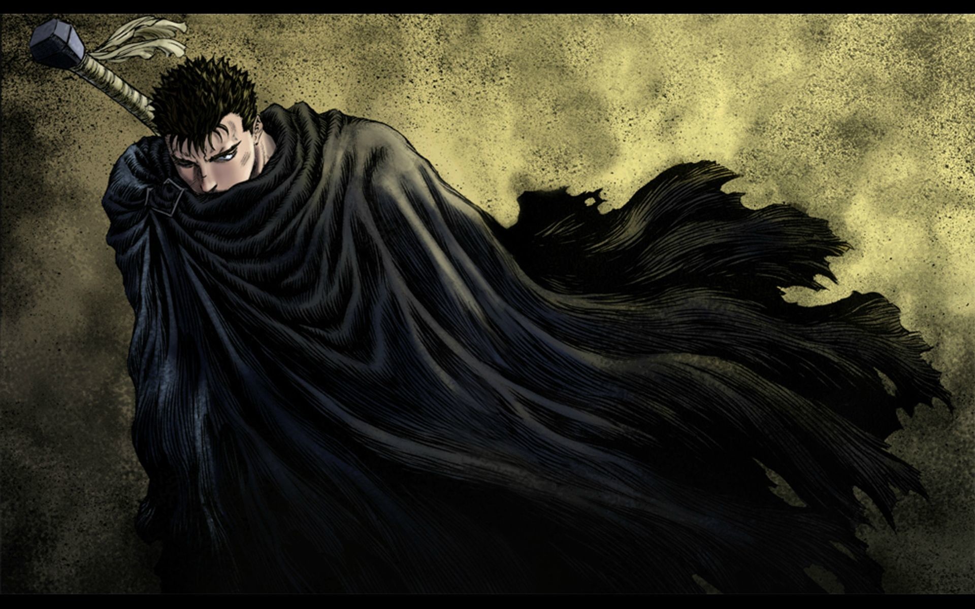 Gatsu, Berserk, Mantello nero, Ammazzadraghi, 1920x1200, immagine di sfondo