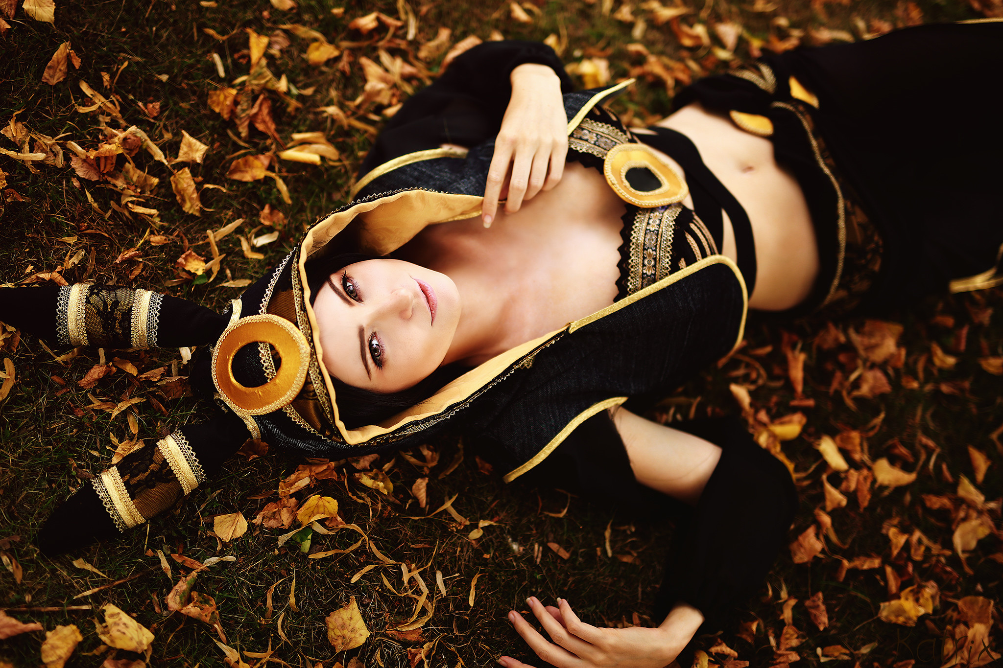 Umbreon, Cosplay, Pokémon, Foglie autunnali, Full HD, sfondo desktop