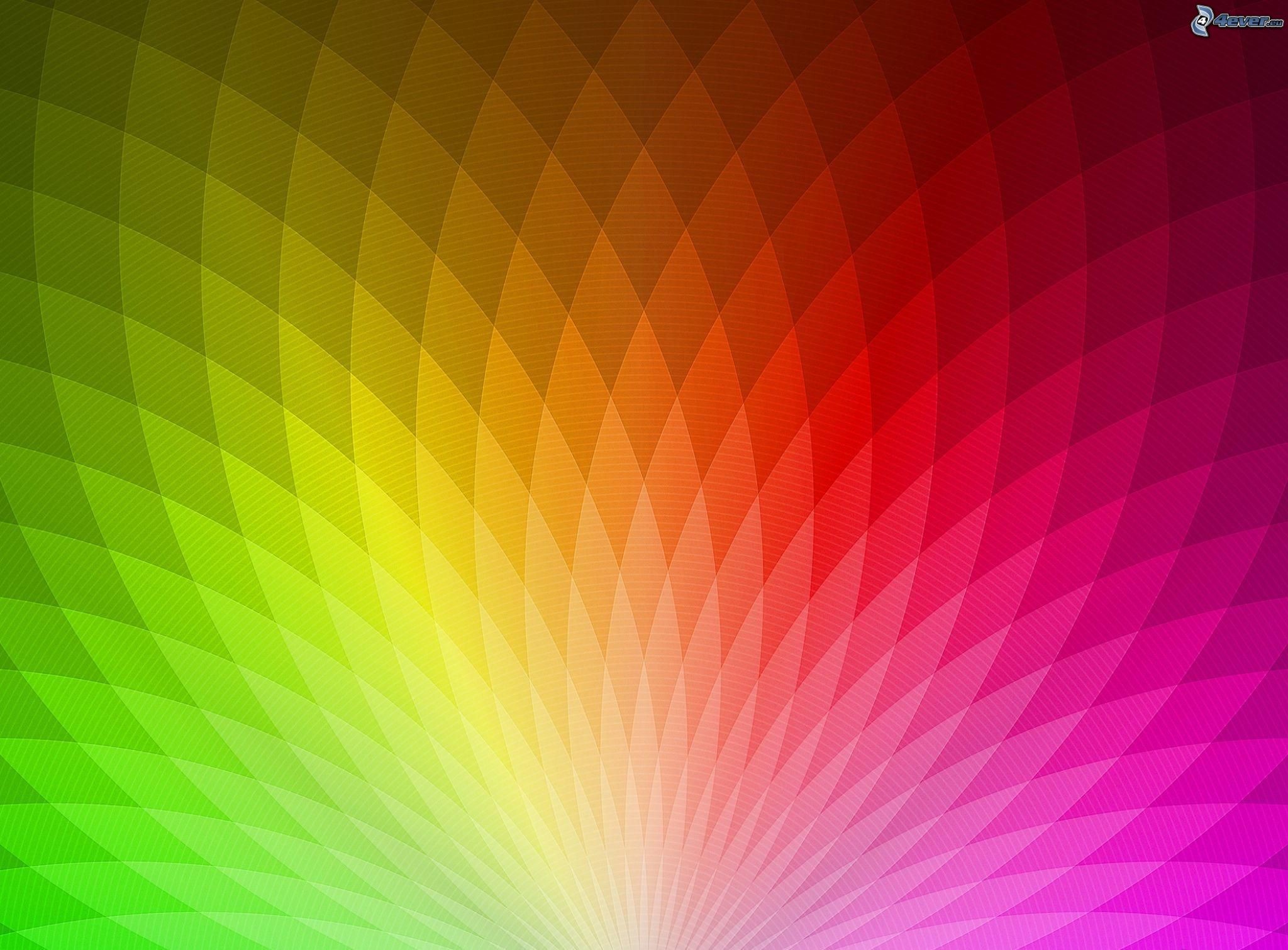 Motivo geometrico, Spettro, Arcobaleno, Petali, Full HD, sfondo per PC