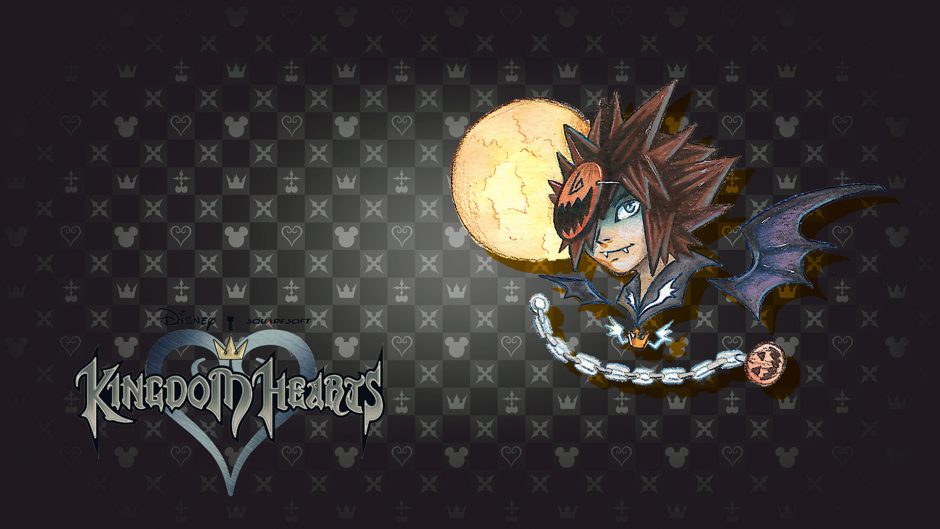 Kingdom Hearts, Sora, Halloween Town, Luna, Logo, 1920x1080, sfondo per PC