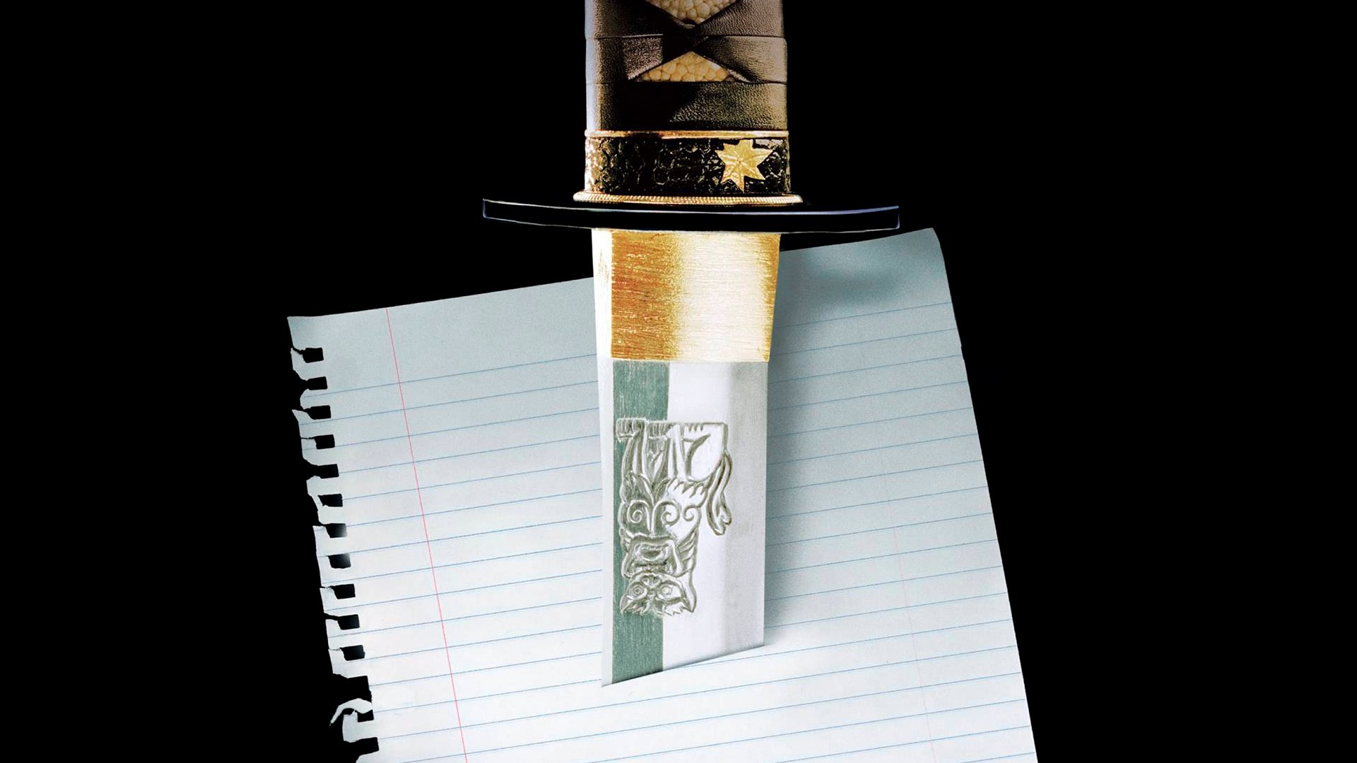 Spada di Hattori Hanzo, Kill Bill, Katana, Sfondo nero, 16:9 Full HD, wallpaper widescreen