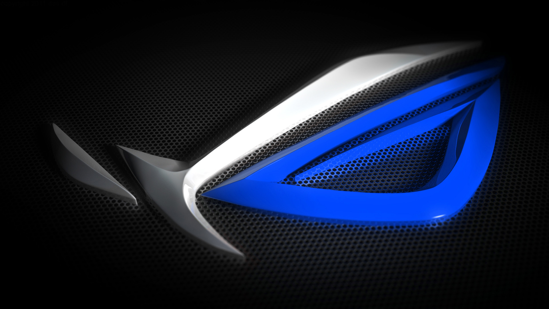 ASUS ROG, Logo 3D, Blu, Nero, Full HD, sfondo per PC