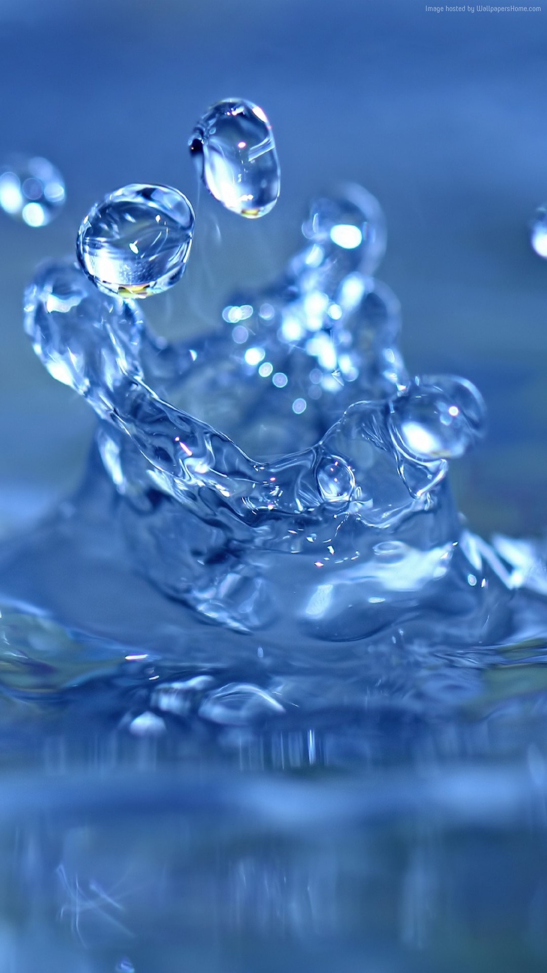 Spruzzo d'acqua, Gocce, Macro, Blu, wallpaper iPhone
