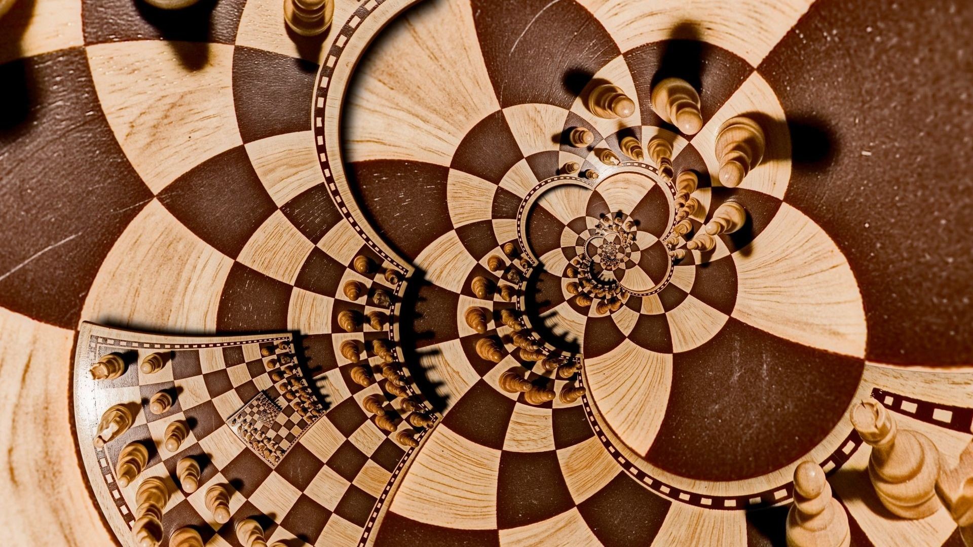 Scacchiera, Spirale, Droste, Effetto ottico, Full HD, sfondo per portatile