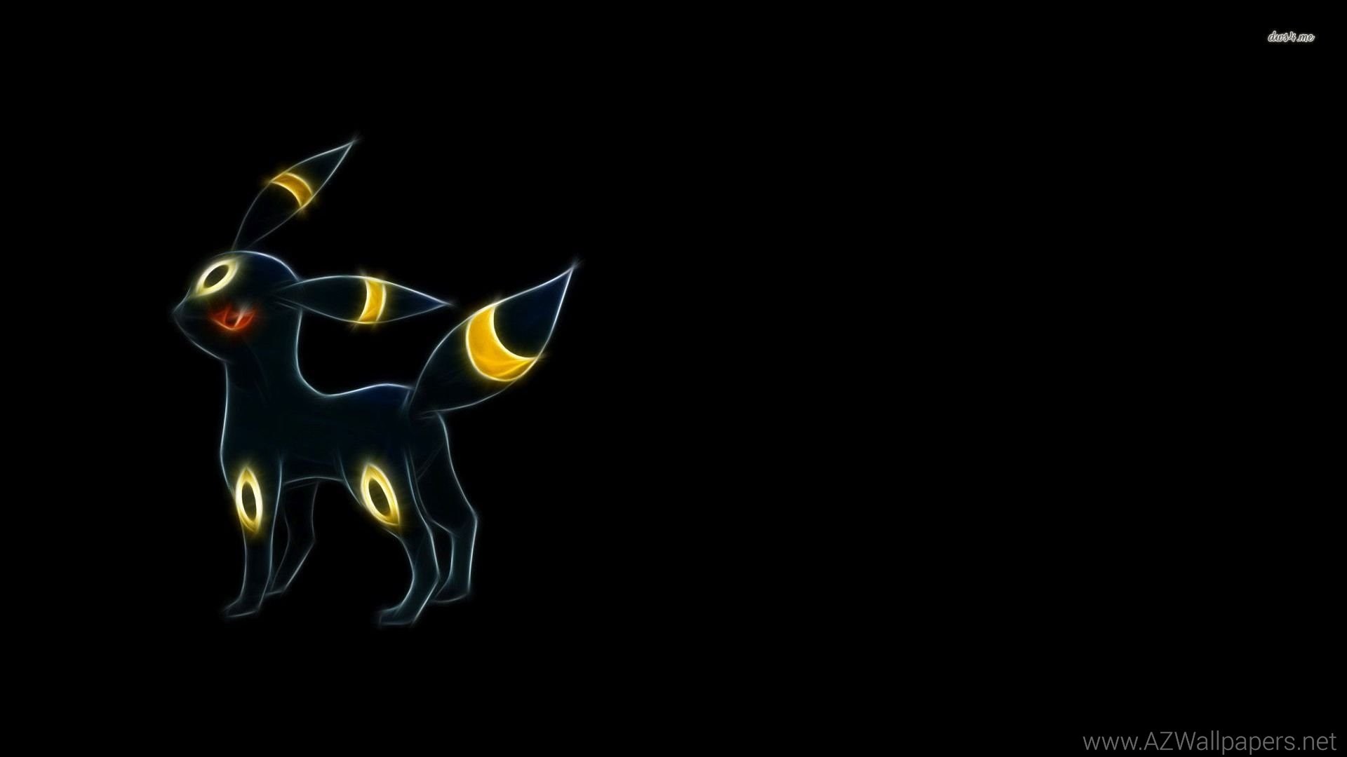 Umbreon, Pokémon, Sfondo nero, Minimalista, Full HD, wallpaper desktop