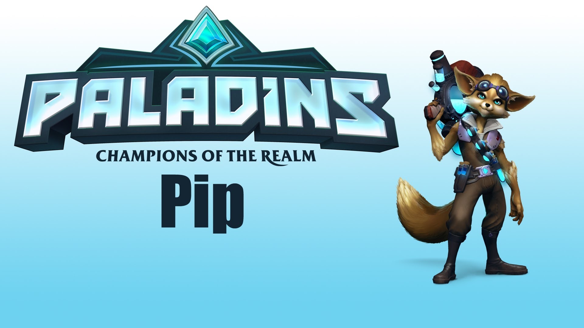 Pip, Paladins: Champions of the Realm, Logo, Sfondo azzurro, Full HD, wallpaper per computer