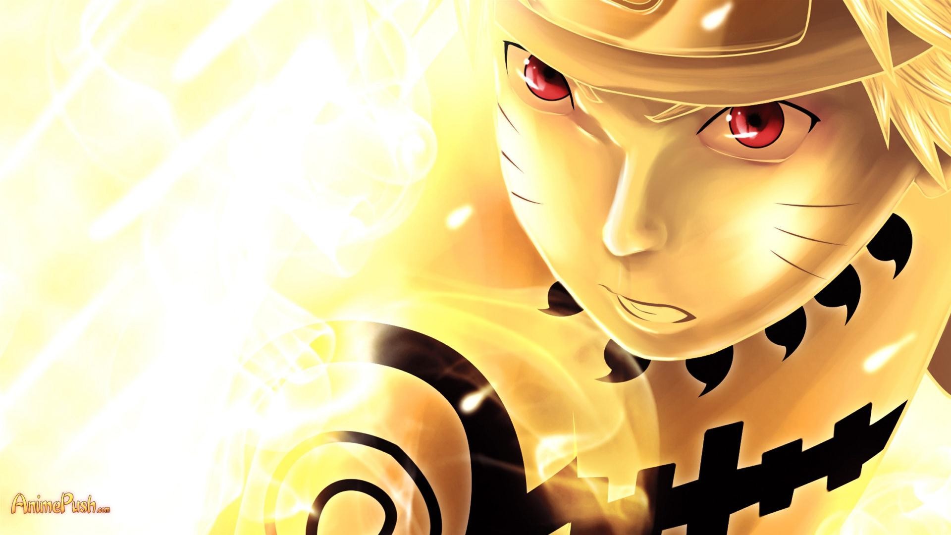 Naruto Uzumaki, Modalità Saggio delle Sei Vie, Naruto Shippuden, Giallo, sfondo per portatile