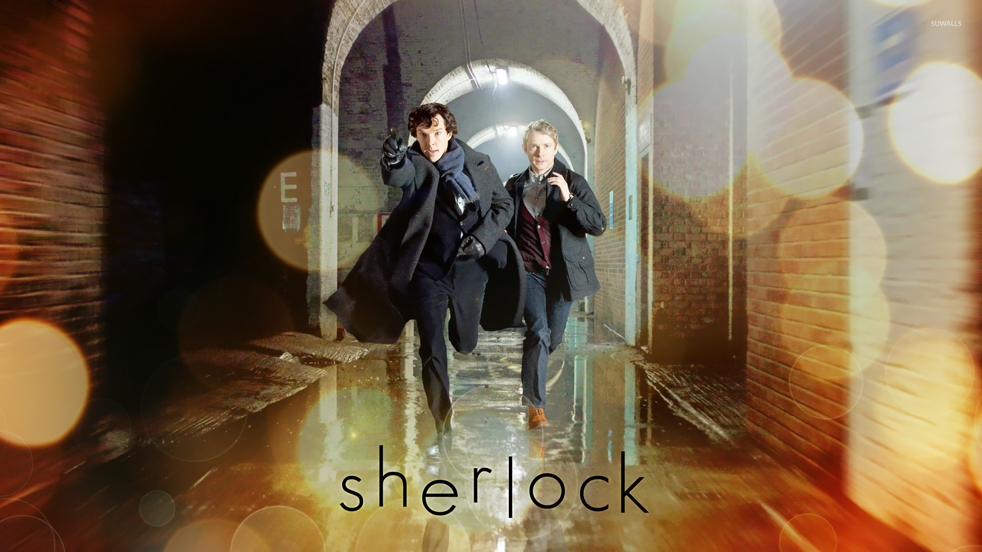Sherlock, Benedict Cumberbatch, Martin Freeman, Corsa, Bokeh, Full HD, wallpaper desktop