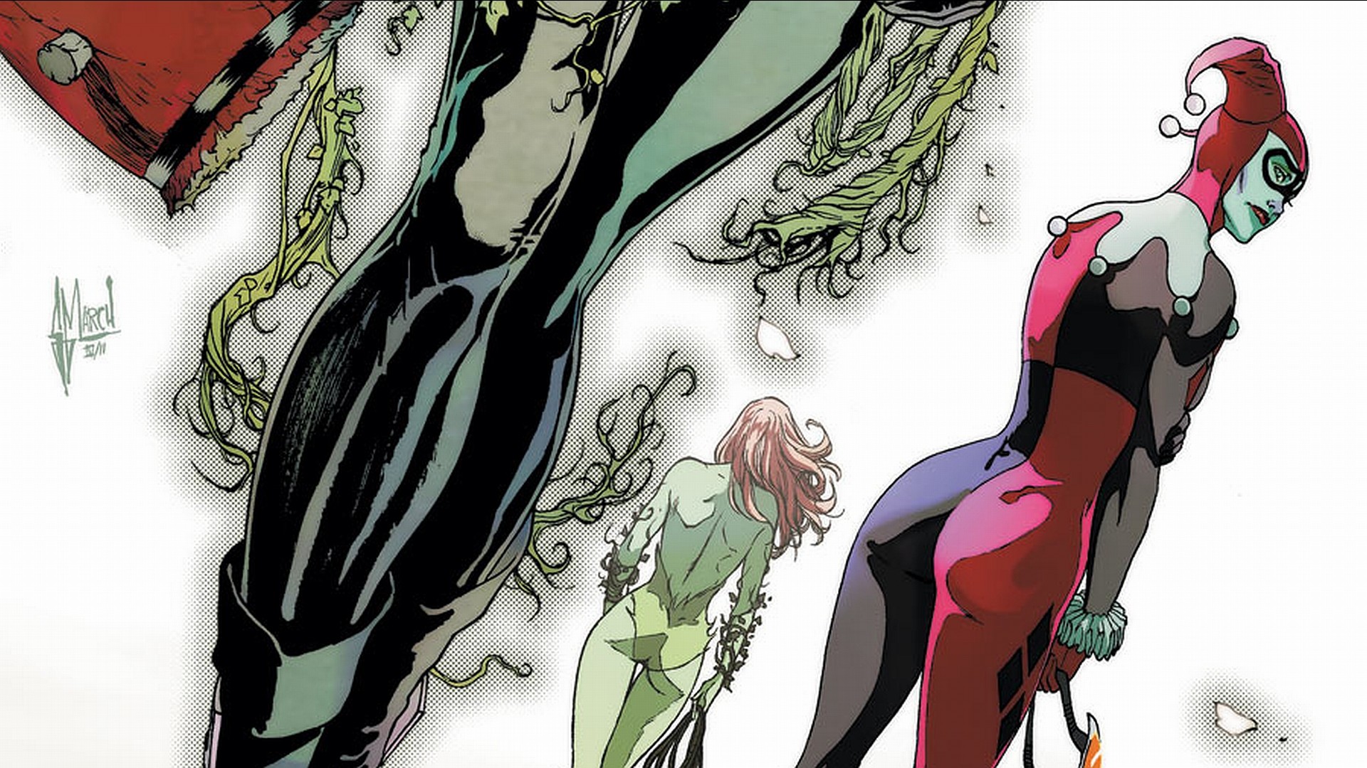Gotham City Sirens, Harley Quinn, Poison Ivy, Fumetto, Full HD, sfondo per PC e portatile