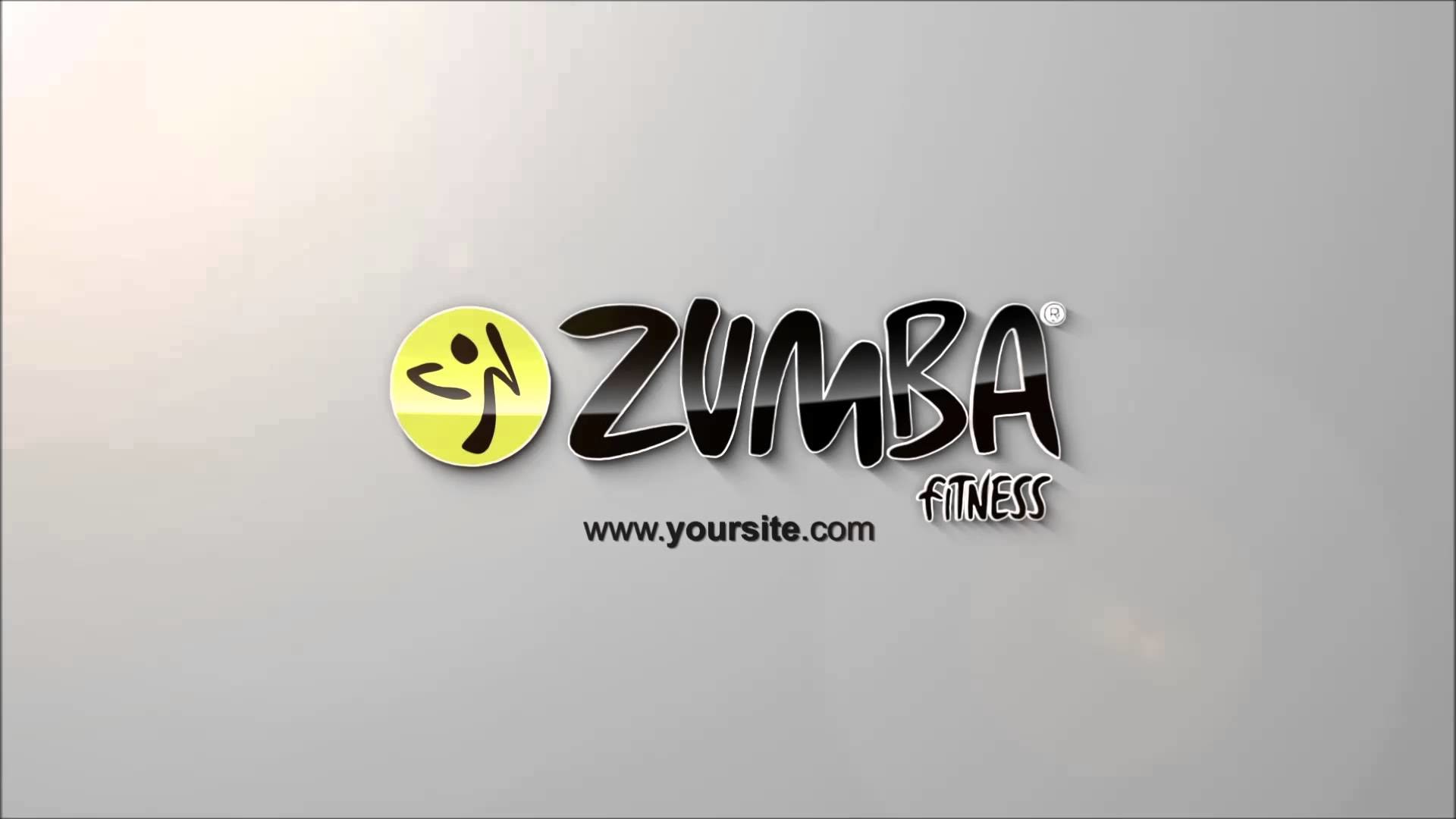 Zumba Fitness, Logo, Sfondo grigio, Full HD, wallpaper per PC
