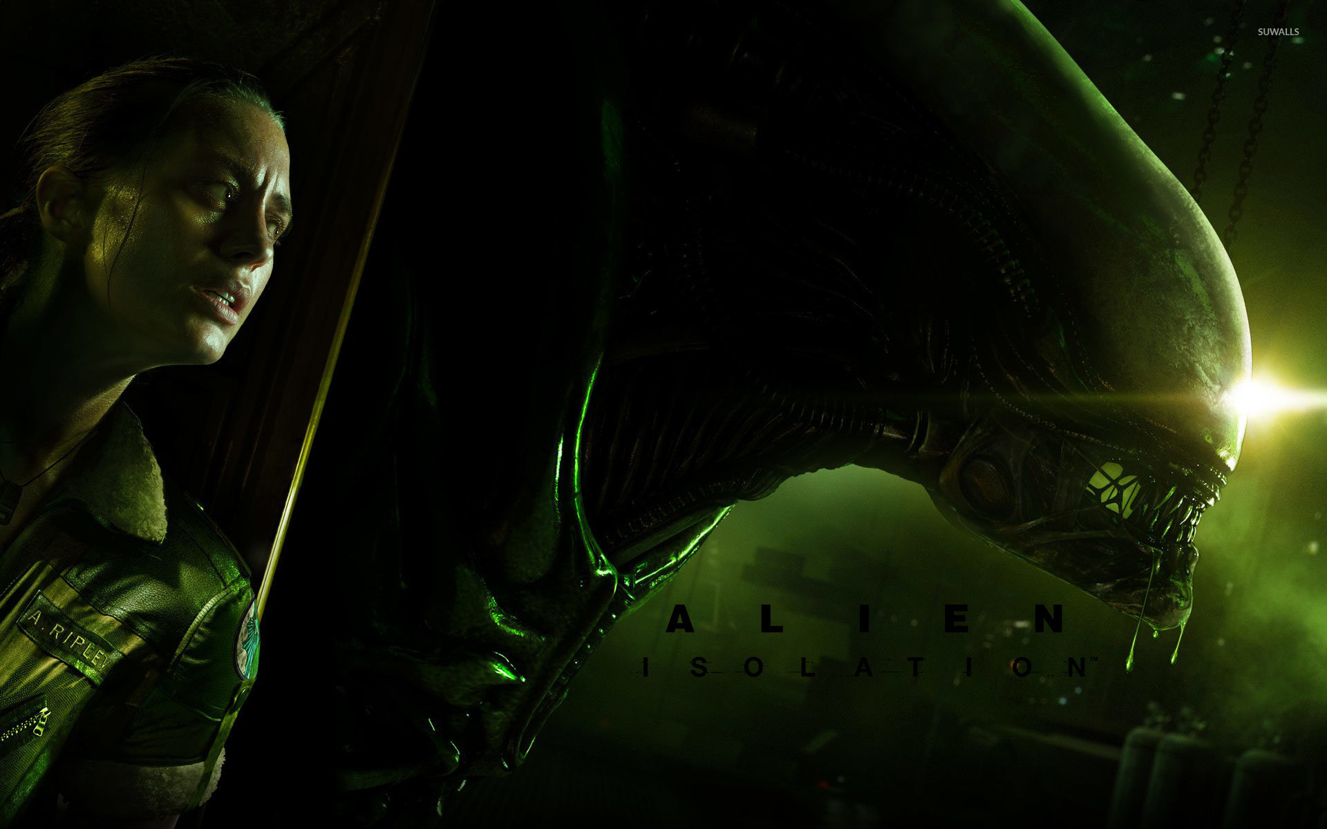 Alien: Isolation, Amanda Ripley, Xenomorfo, Videogioco, Verde, 1920x1200, immagine di sfondo