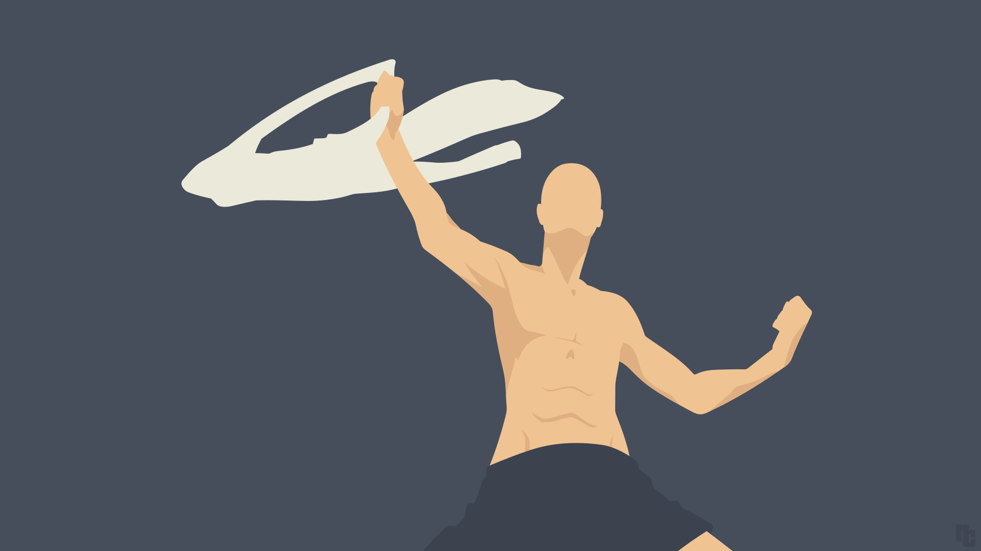 Haikyu!!, Minimalista, Sfondo grigio, Full HD, wallpaper per computer