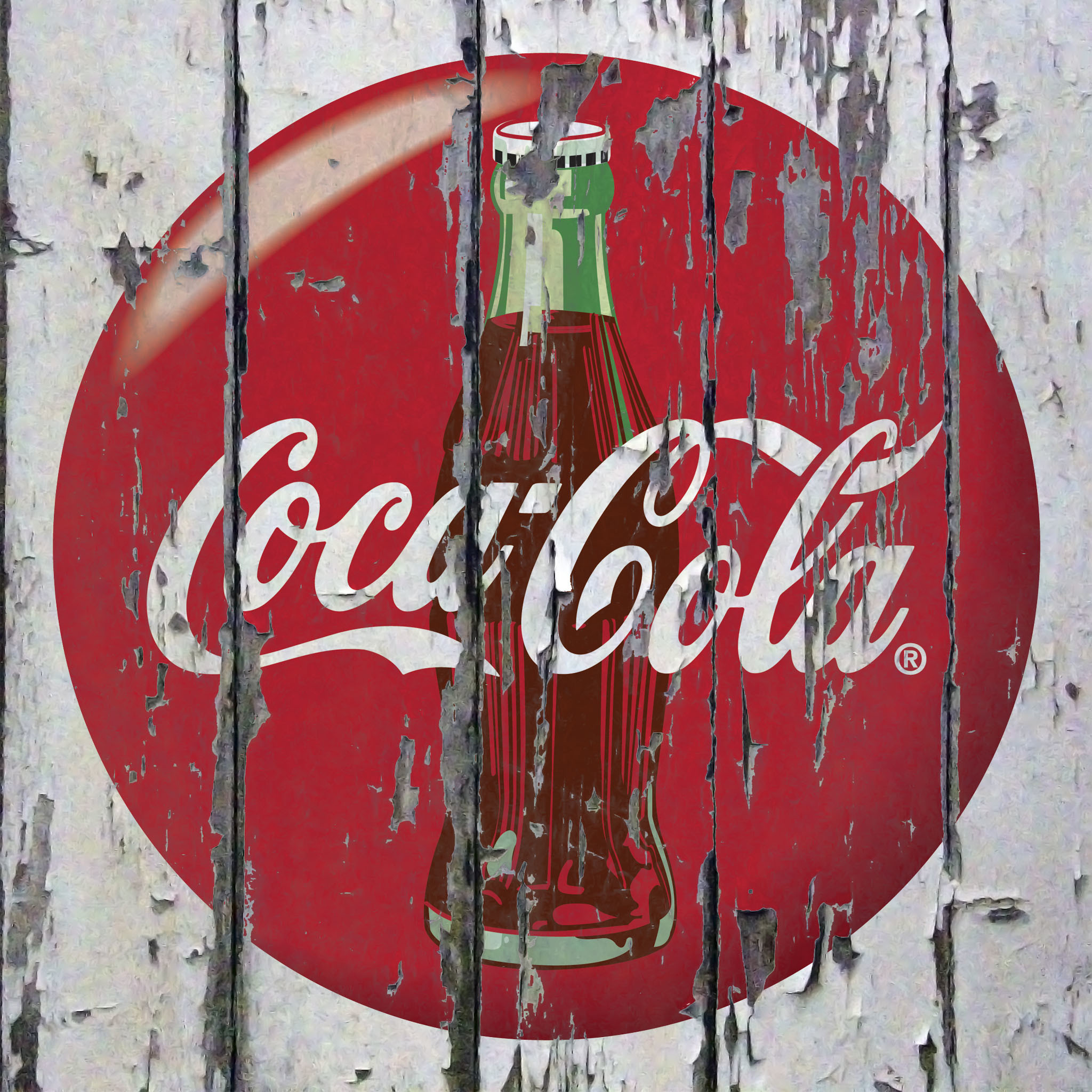 Coca-Cola, Insegna, Legno scrostato, Vintage, sfondo per iPad e tablet