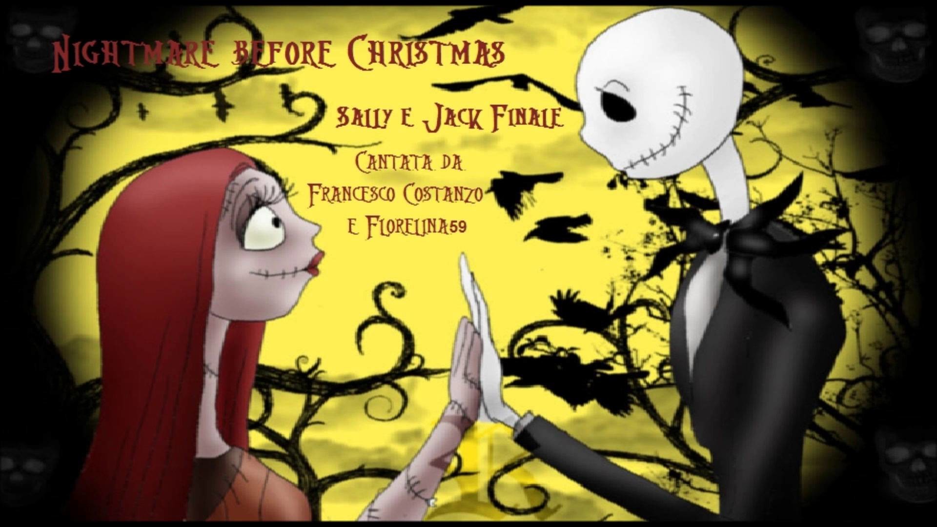 Jack Skeletron, Sally, Nightmare Before Christmas, Giallo, 1920x1080, immagine di sfondo