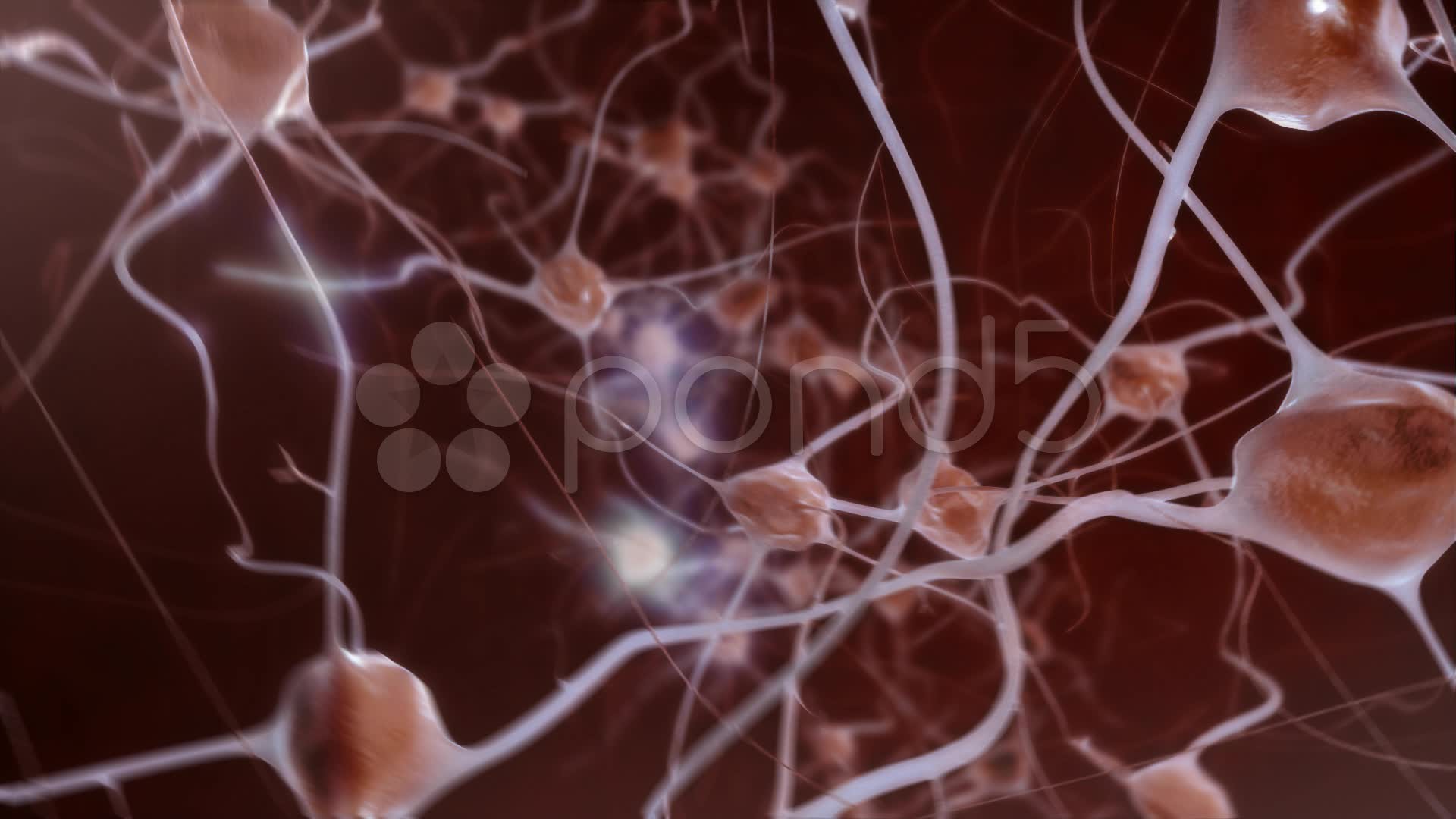 Neuroni, Sinapsi, Rendering 3D, Rosso, 1920x1080, sfondo per PC