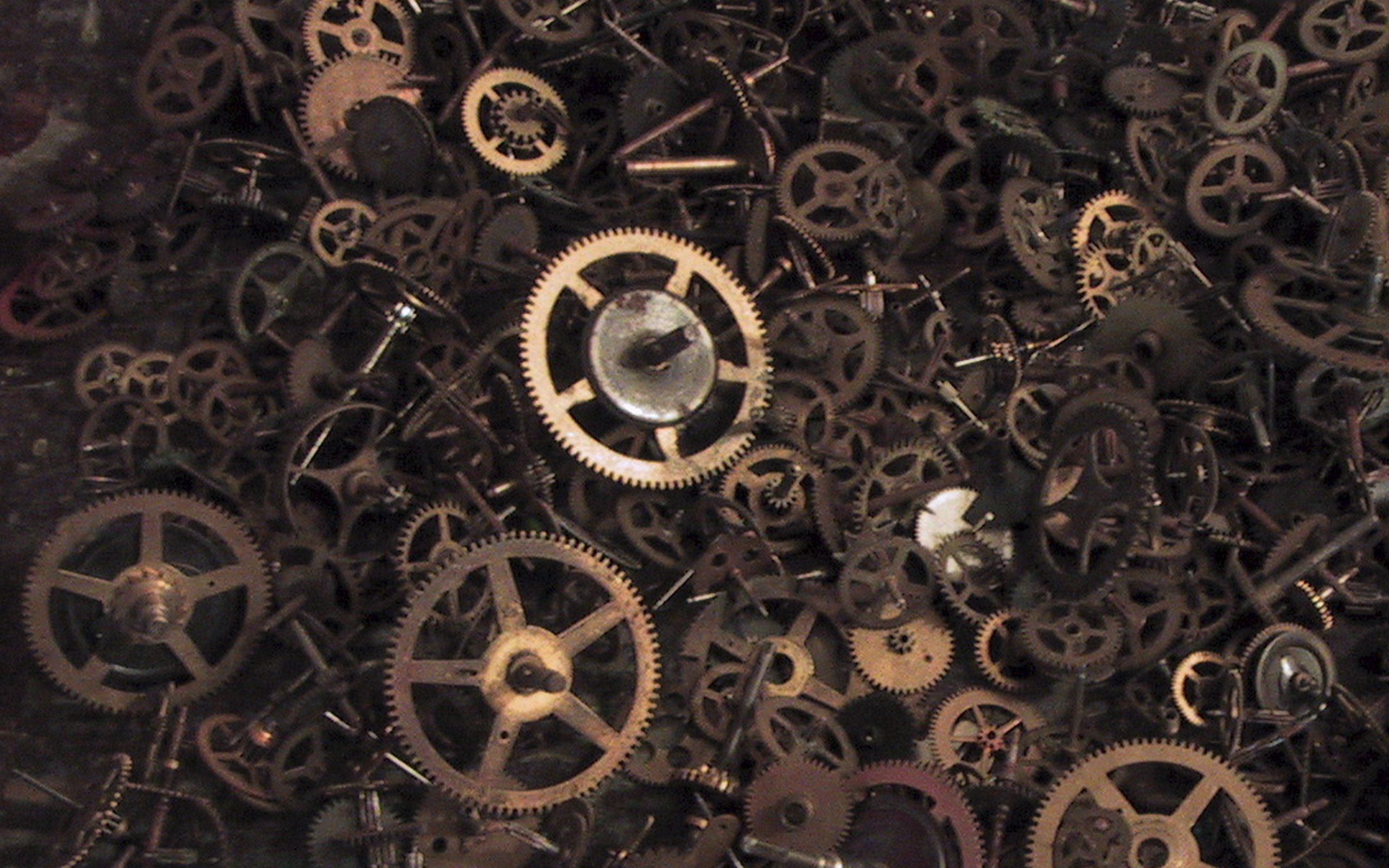 Ingranaggi, Meccanismo di orologio, Bronzo, Steampunk, 16:10 2K, wallpaper widescreen
