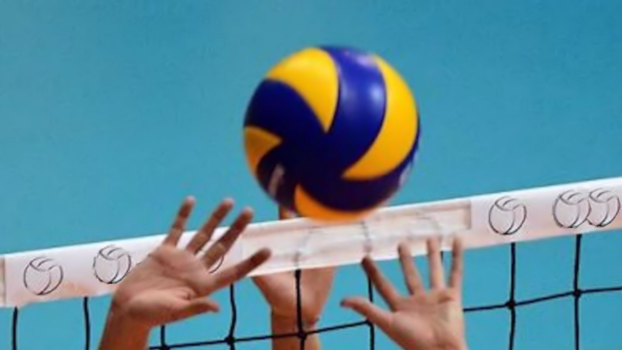 Pallavolo, Muro, Mani, Pallone da pallavolo, Rete, 16:9 Full HD, sfondo widescreen