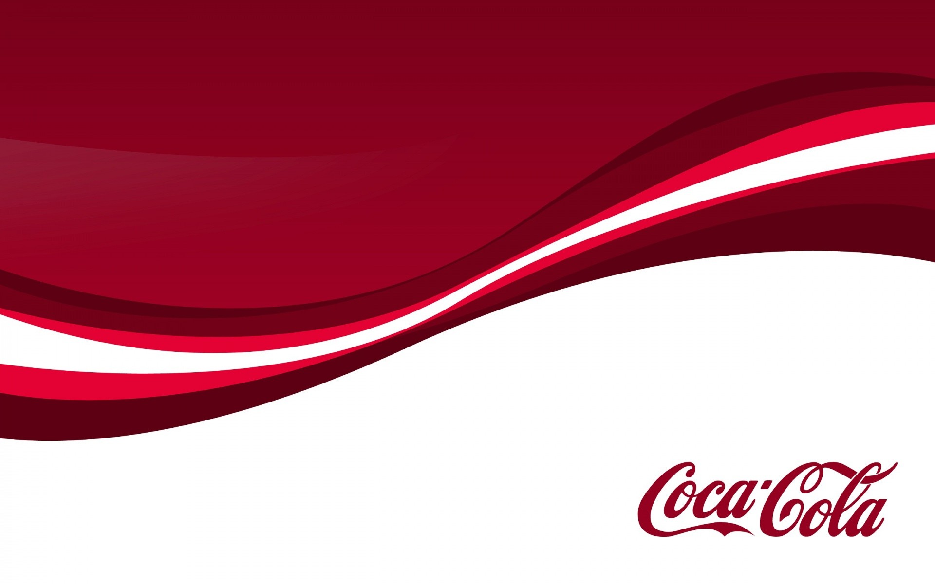 Coca-Cola, Logo, Onda dinamica, Rosso e bianco, 16:10 Full HD, sfondo widescreen