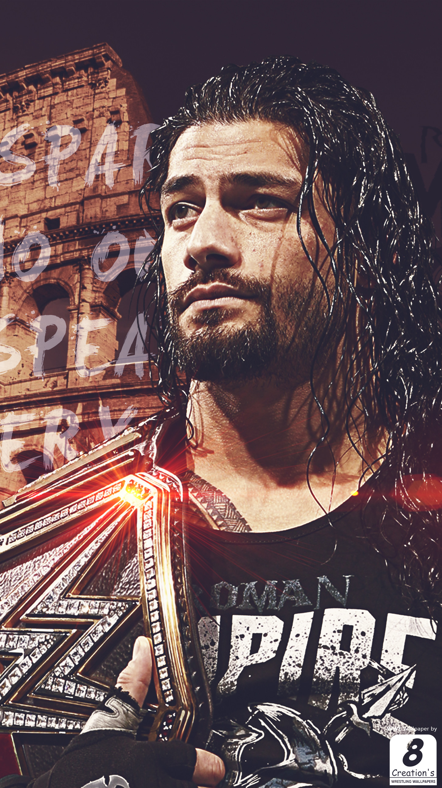 Roman Reigns, WWE, Colosseo, Cintura da campione, QHD+, sfondo verticale per cellulare
