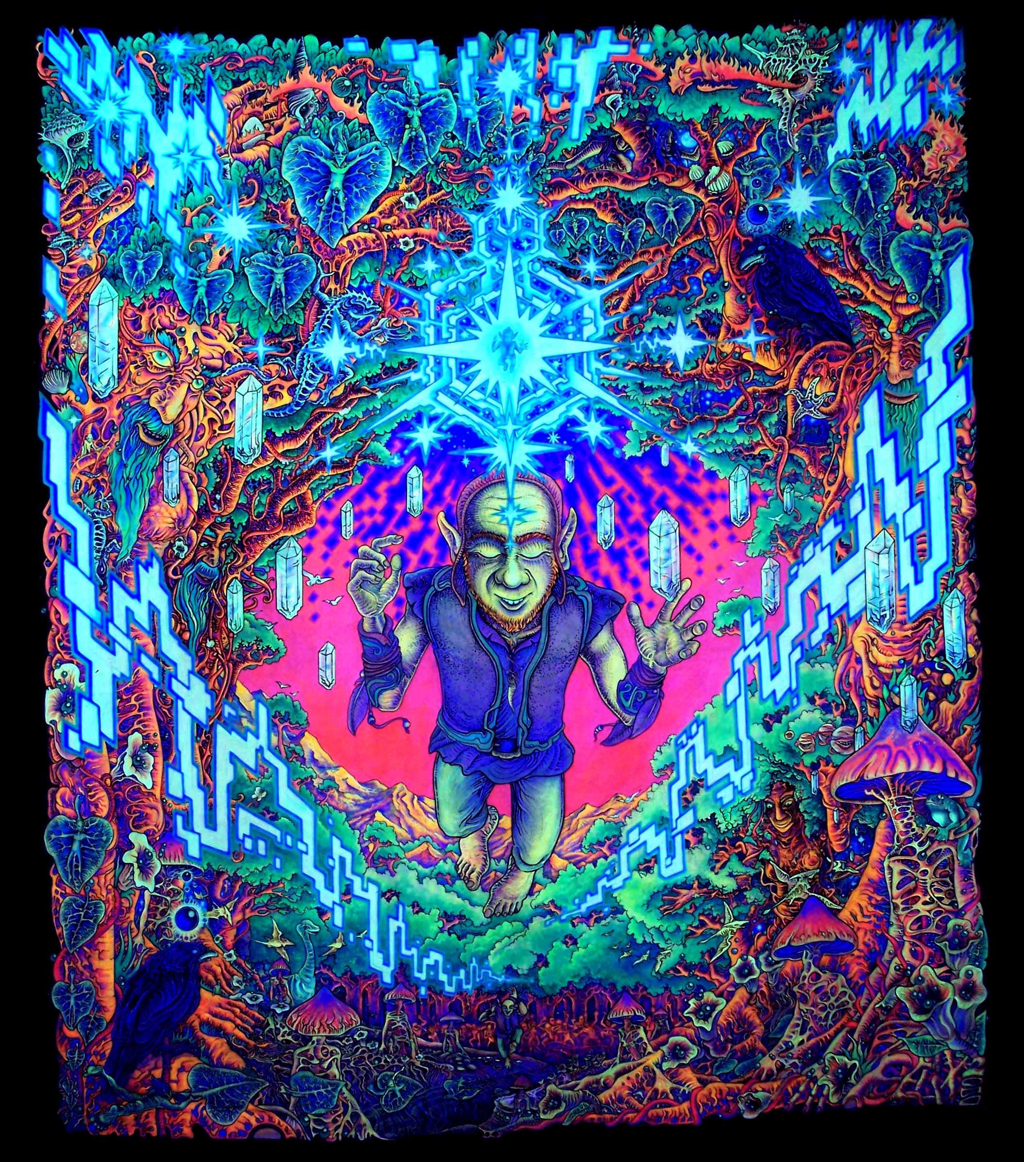 Arte psichedelica, Fluorescente, Illustrazione, Full HD, wallpaper per tablet