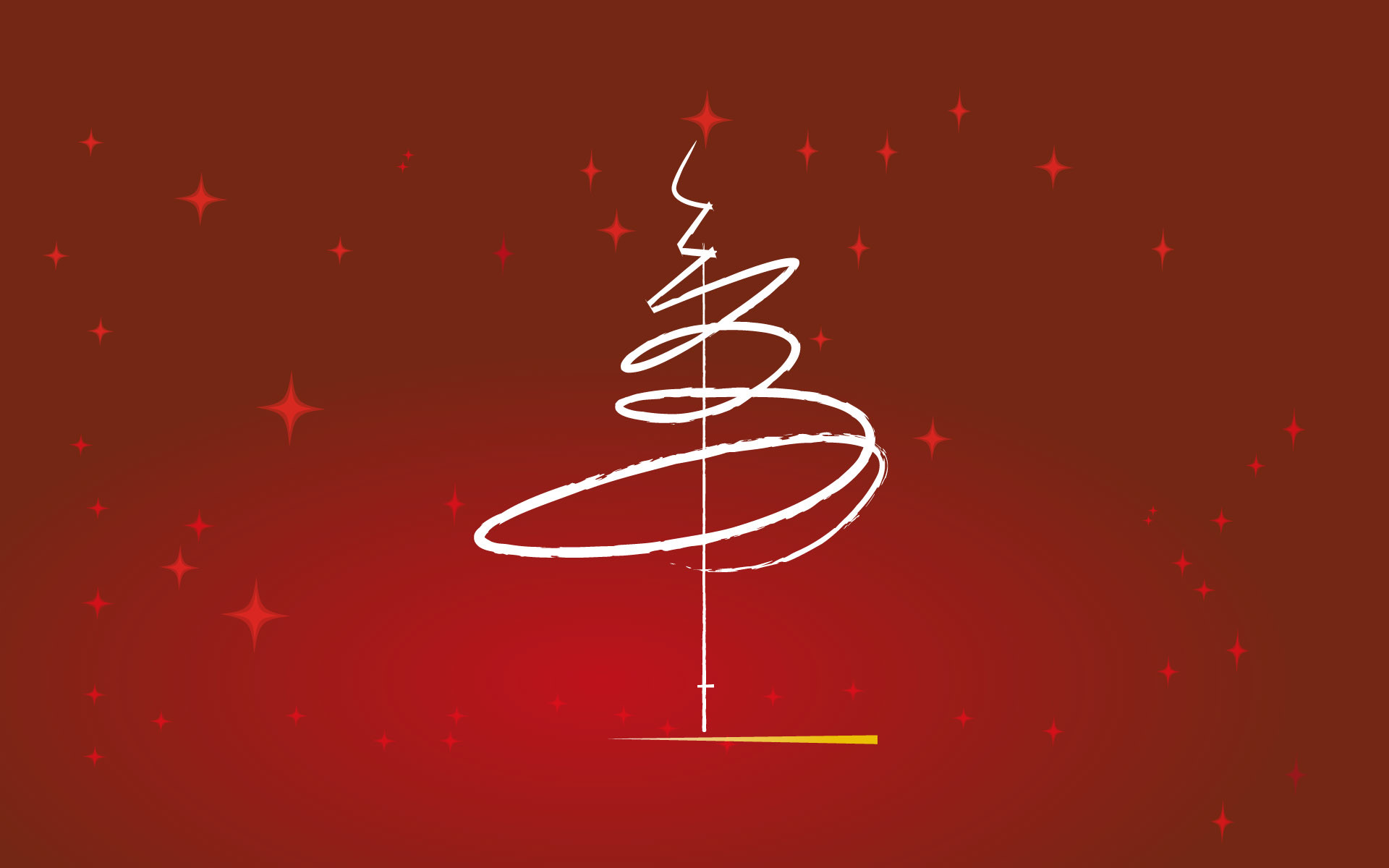 Albero di Natale stilizzato, Linea bianca, Sfondo rosso, Minimalismo, wallpaper per portatile