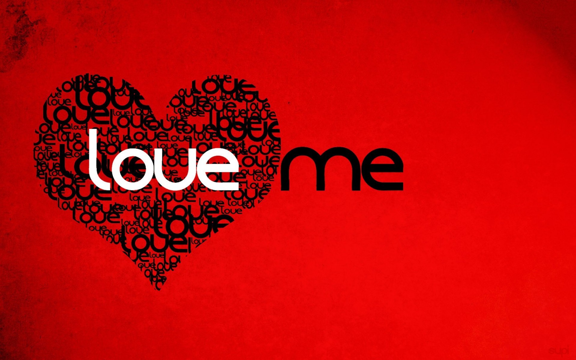 Love Me, Cuore tipografico, Rosso, 1920x1200, sfondo MacBook Pro