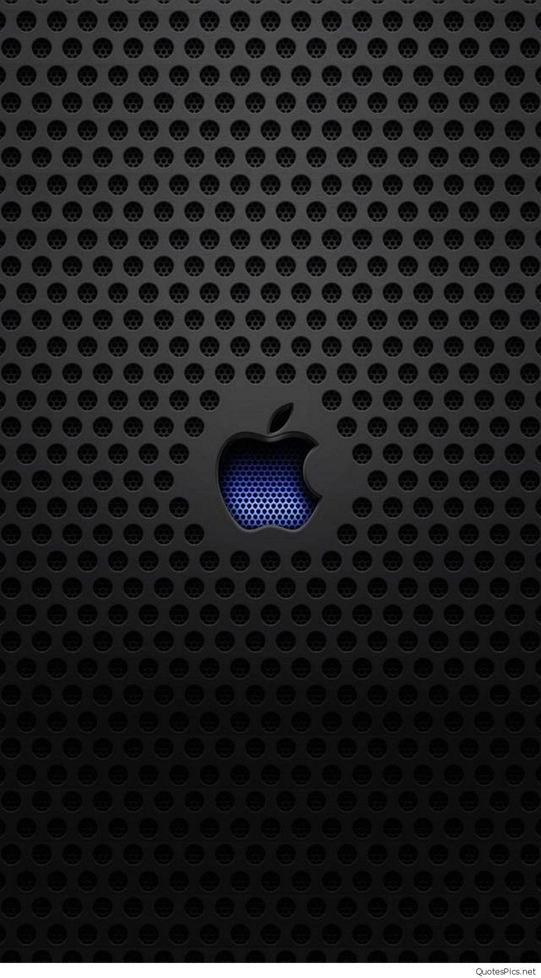 Logo Apple, Apple, Griglia metallica, Nero, sfondo iPhone