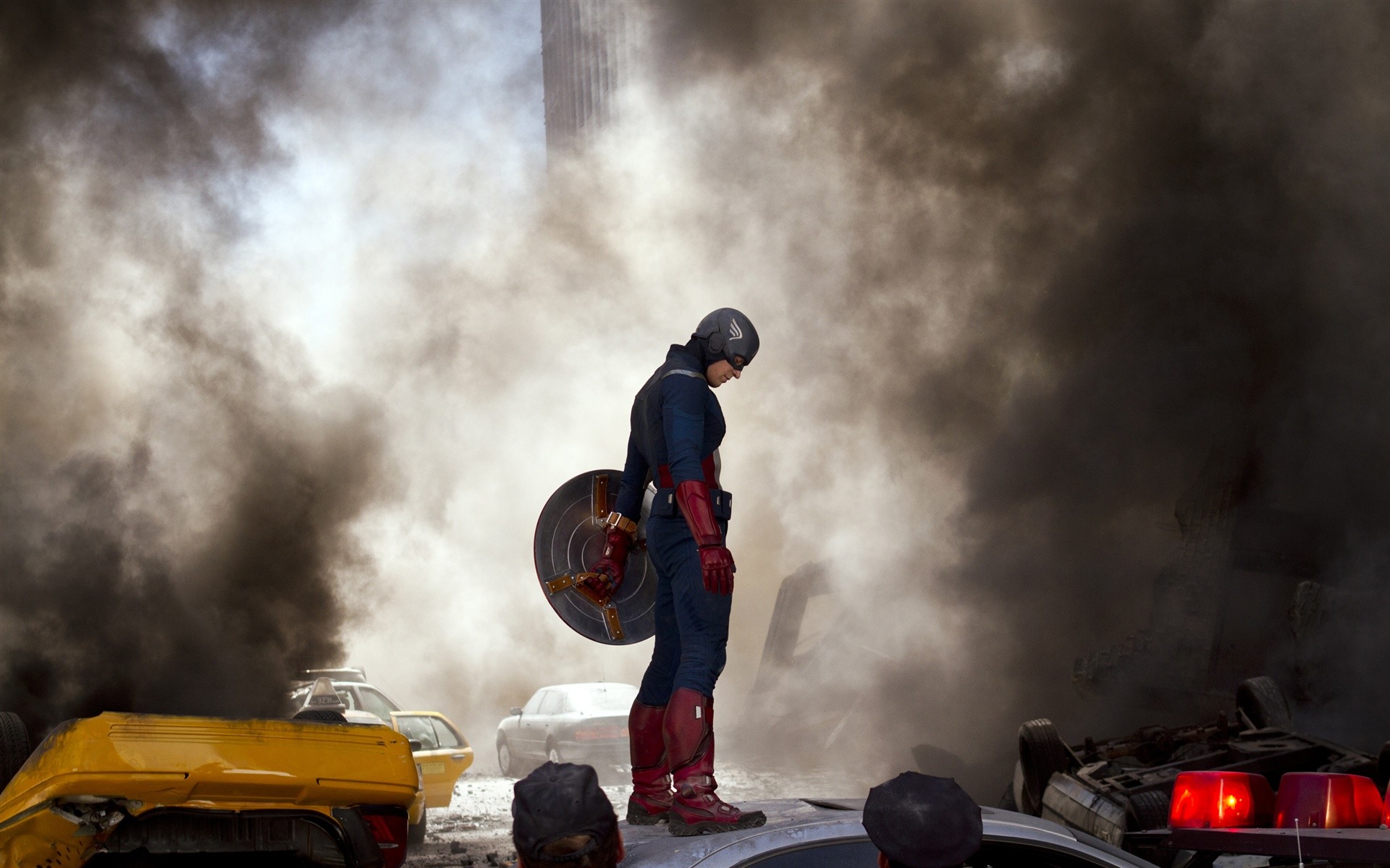 Capitan America, The Avengers, Fumo, Rovine, 16:10 Full HD, sfondo widescreen