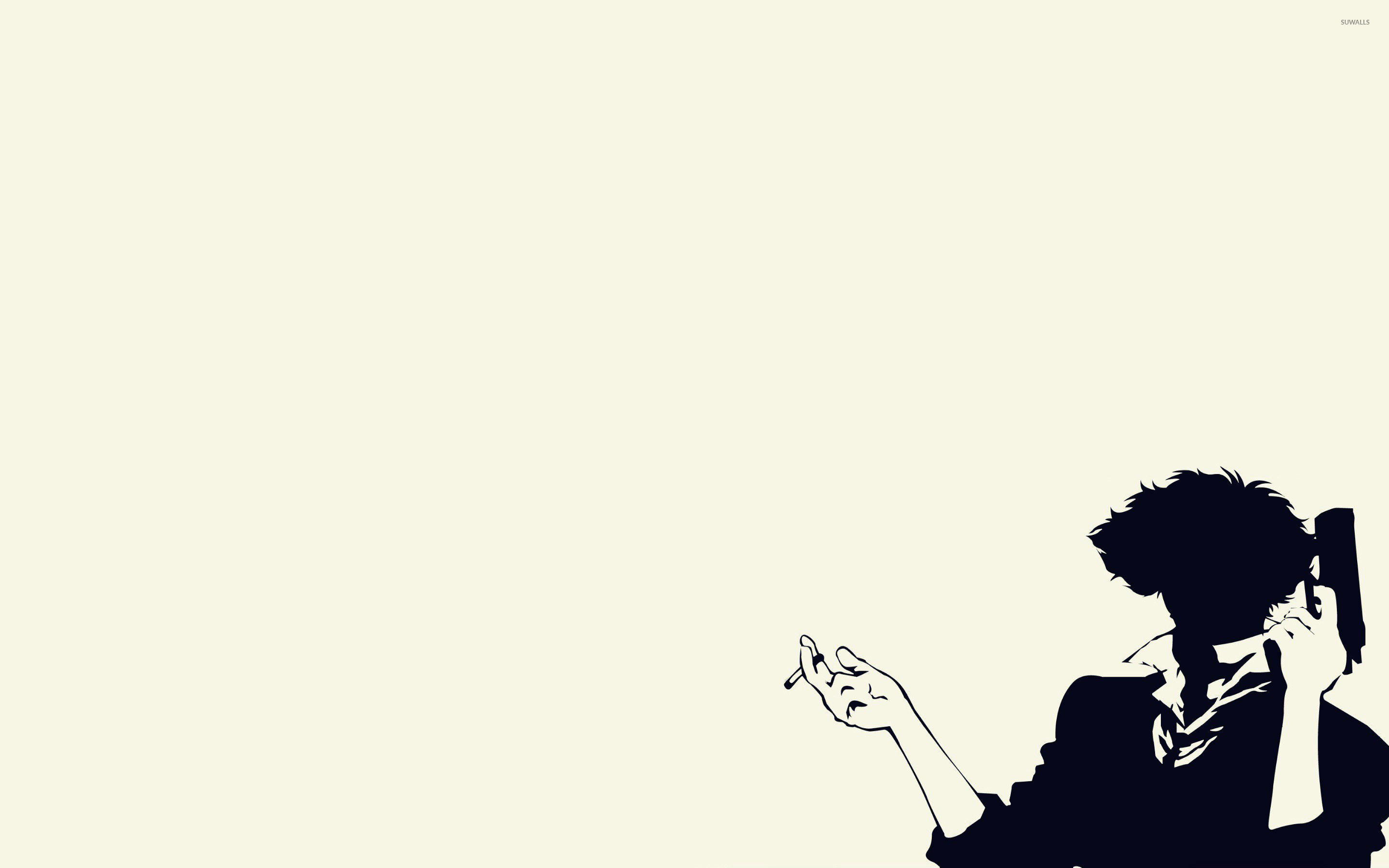 Spike Spiegel, Cowboy Bebop, Silhouette, Minimalismo, 2K, sfondo desktop