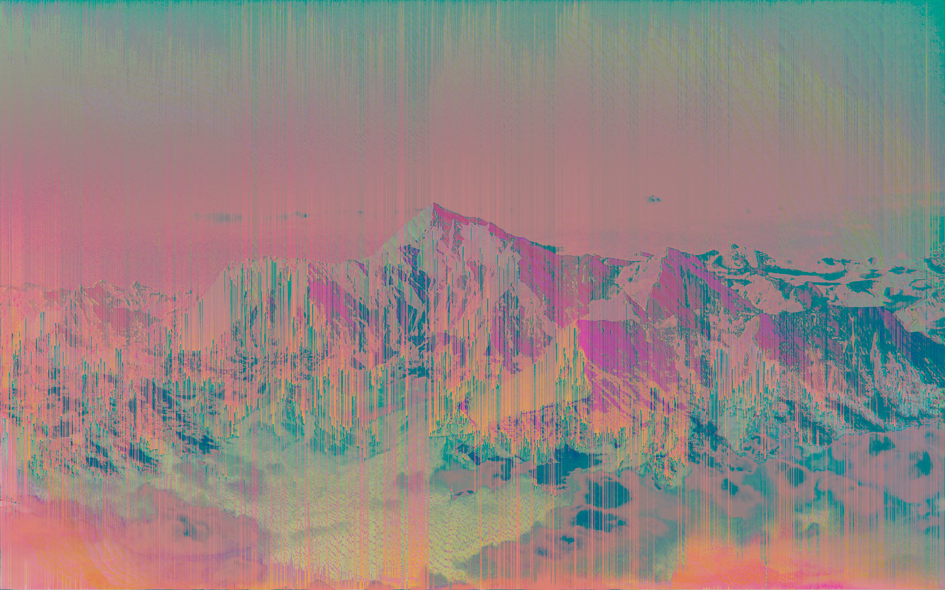 Vaporwave, Montagne, Glitch, Pastello, 1920x1200, sfondo per PC
