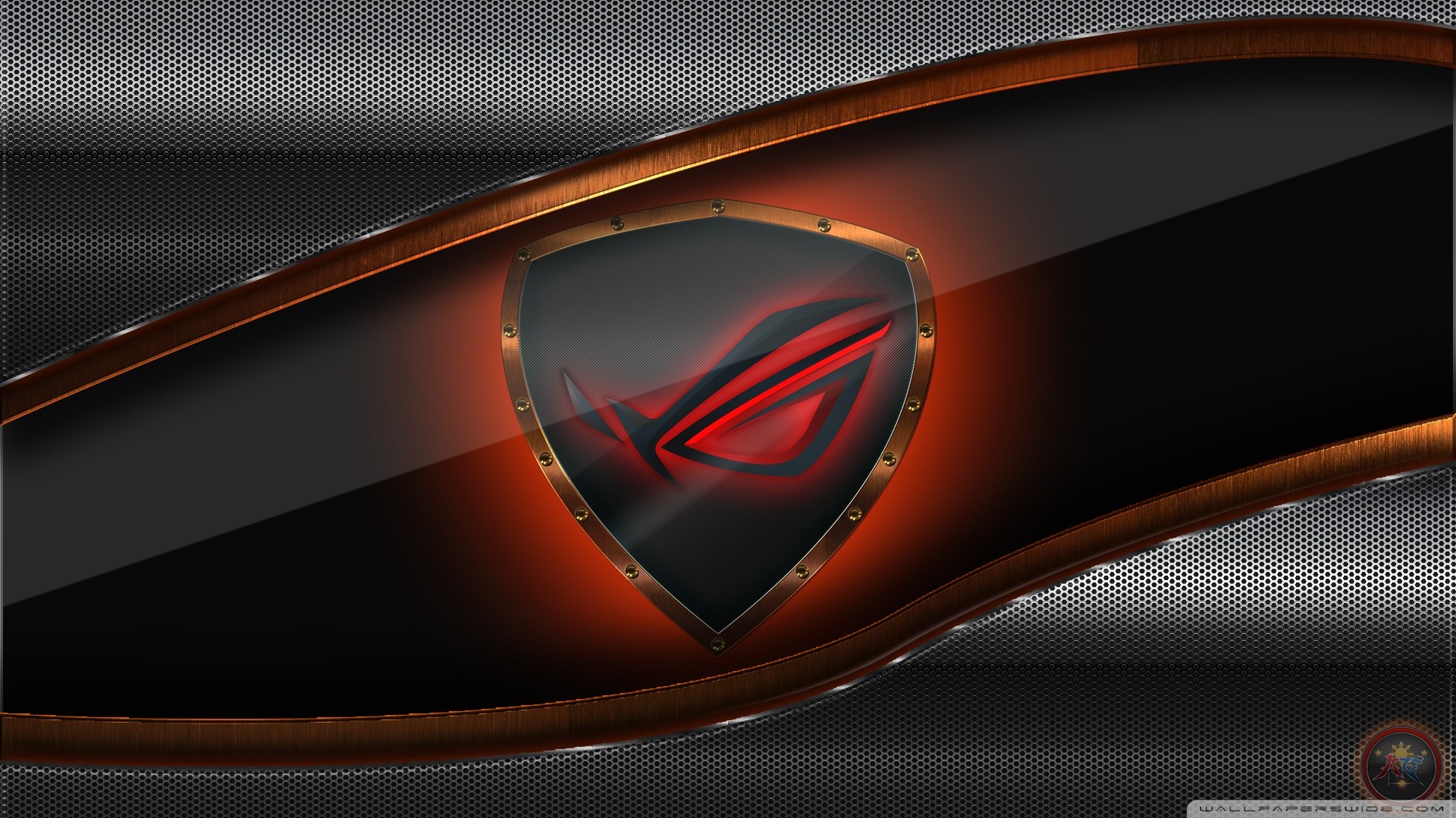 Logo ROG, Asus, Scudo, Metallo, Full HD, sfondo per PC e portatile