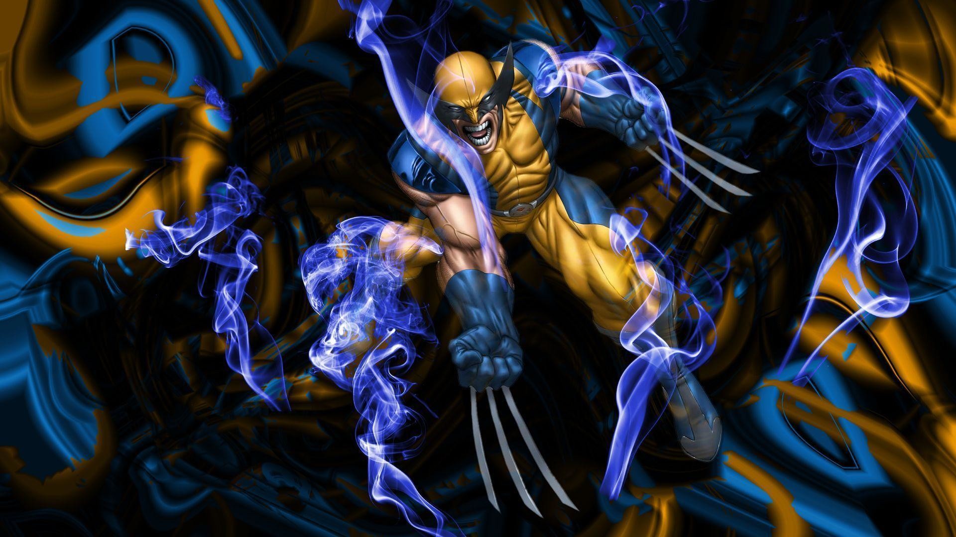 Wolverine, Marvel Comics, Fumo, Blu, Full HD 1080p, sfondo desktop