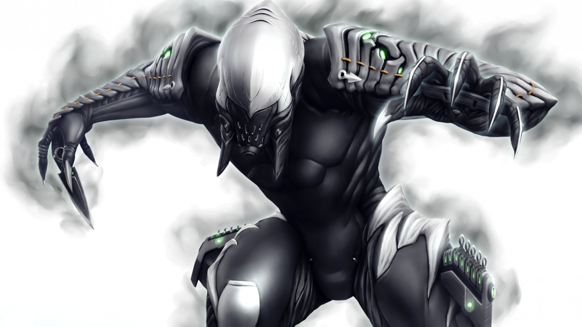 Warframe, Excalibur, Artigli, Fumo, Full HD, sfondo desktop