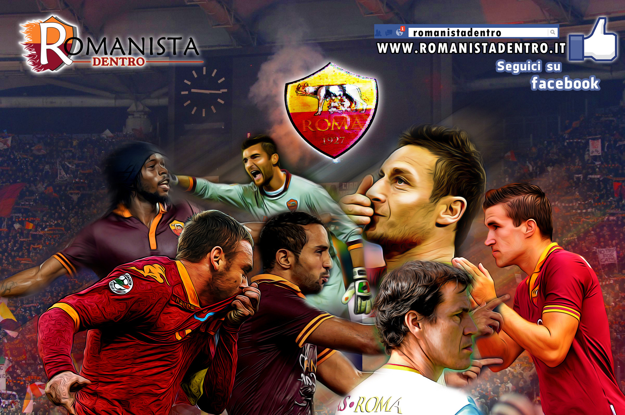 AS Roma, Francesco Totti, Daniele De Rossi, Romanista dentro, Calciatori, sfondo Full HD per computer