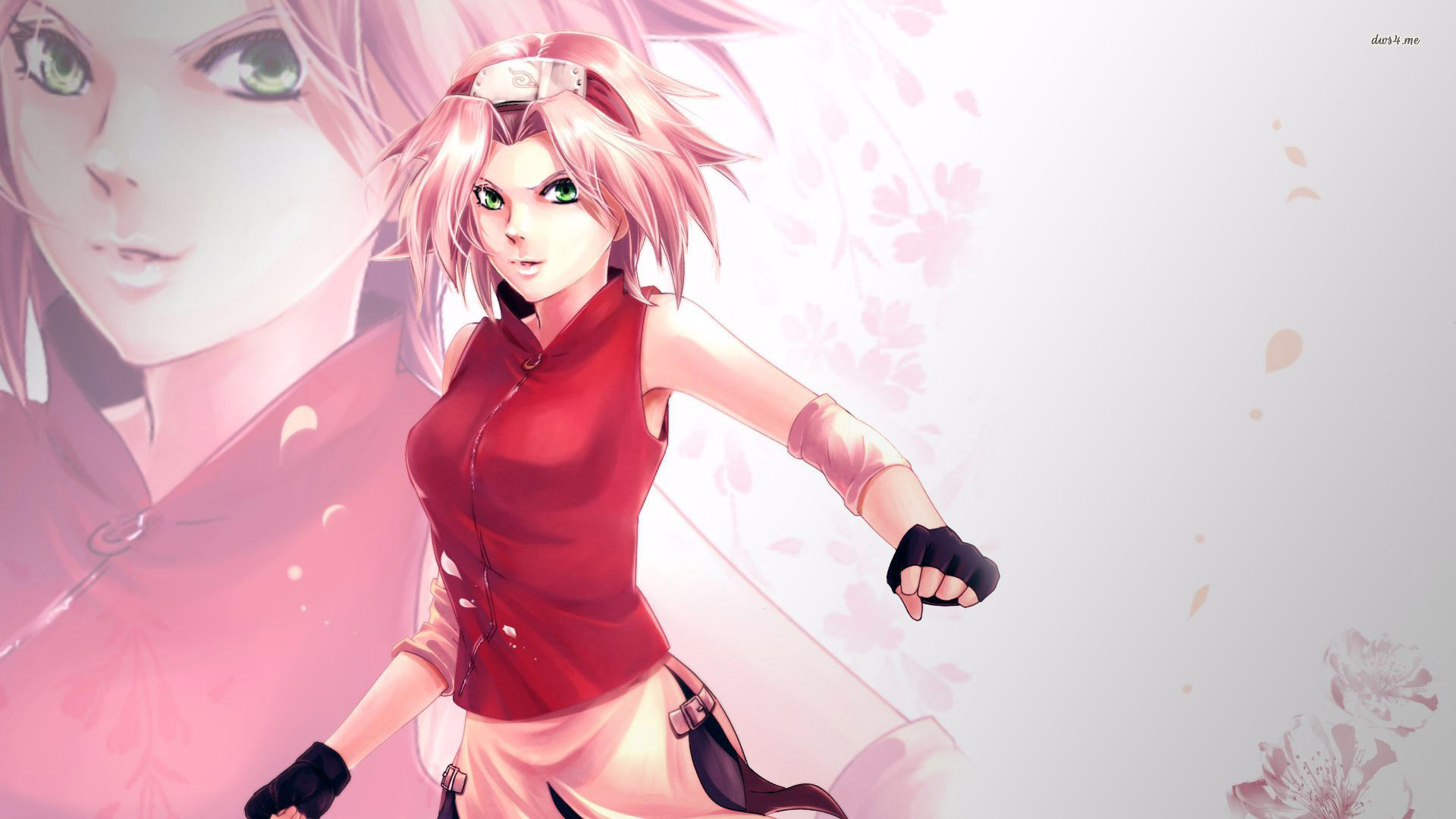 Sakura Haruno, Naruto, Petali di ciliegio, Anime, 1920x1080, sfondo per PC