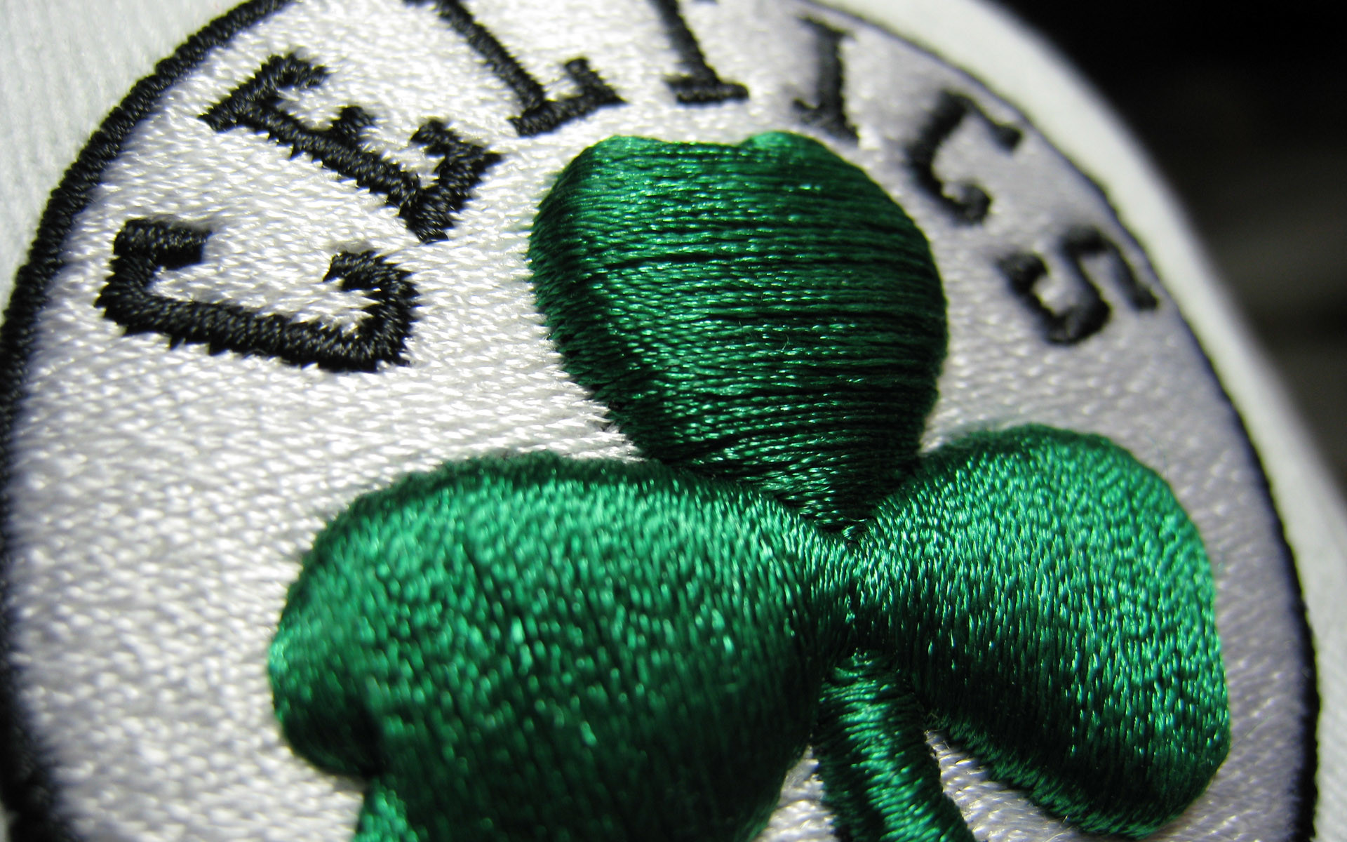 Boston Celtics, Logo ricamato, Trifoglio, Primo piano, Full HD, wallpaper desktop