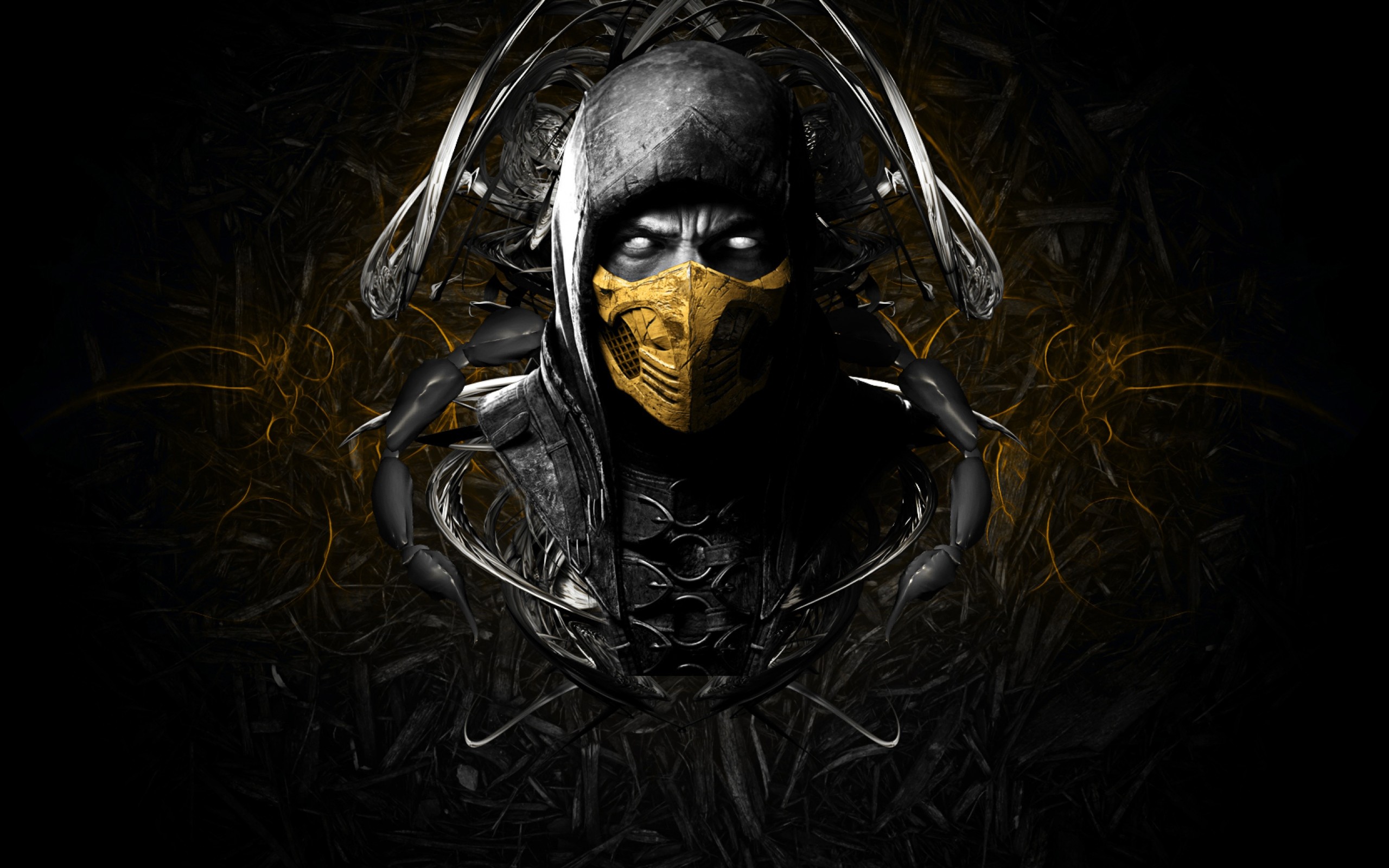Scorpion, Mortal Kombat, Maschera, 2K, sfondo per portatile
