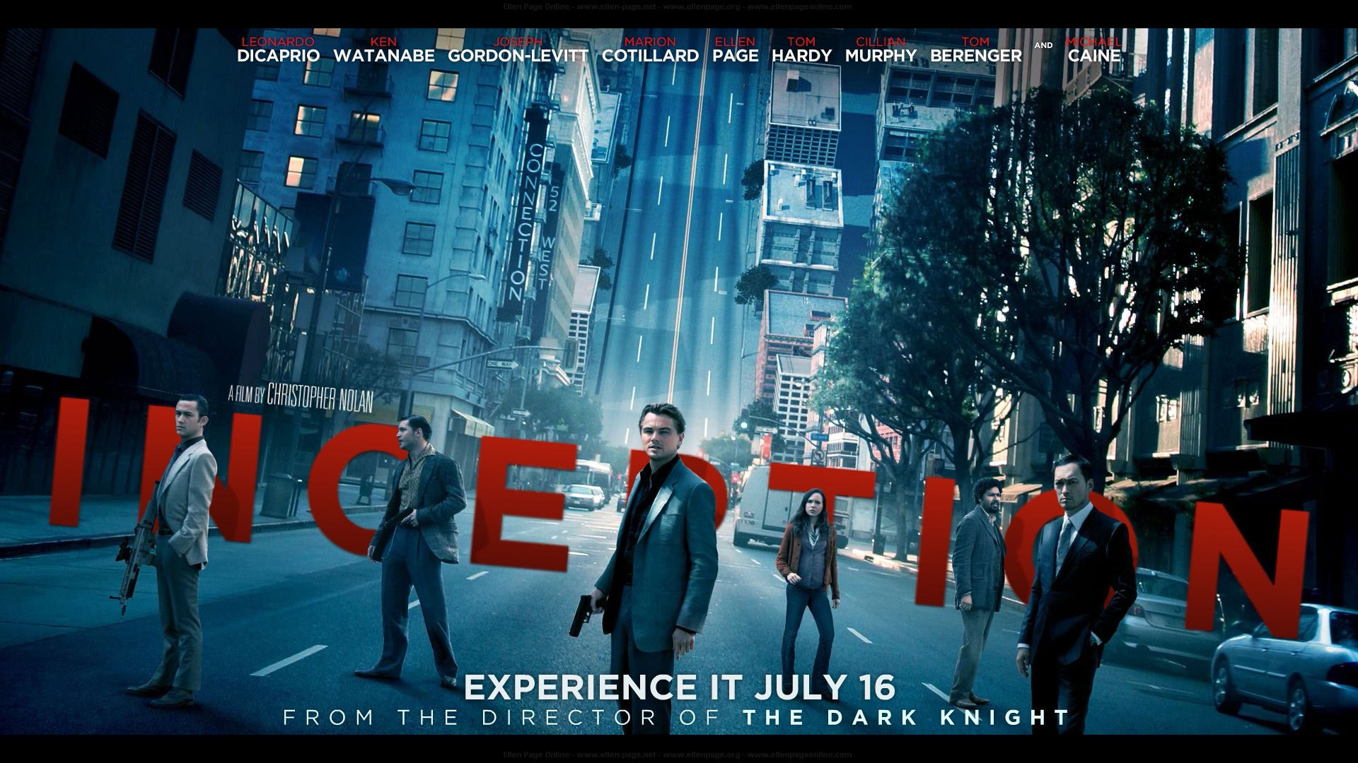 Inception, Leonardo DiCaprio, Ken Watanabe, Tom Hardy, Locandina, Strada, sfondo 1920x1080 per PC