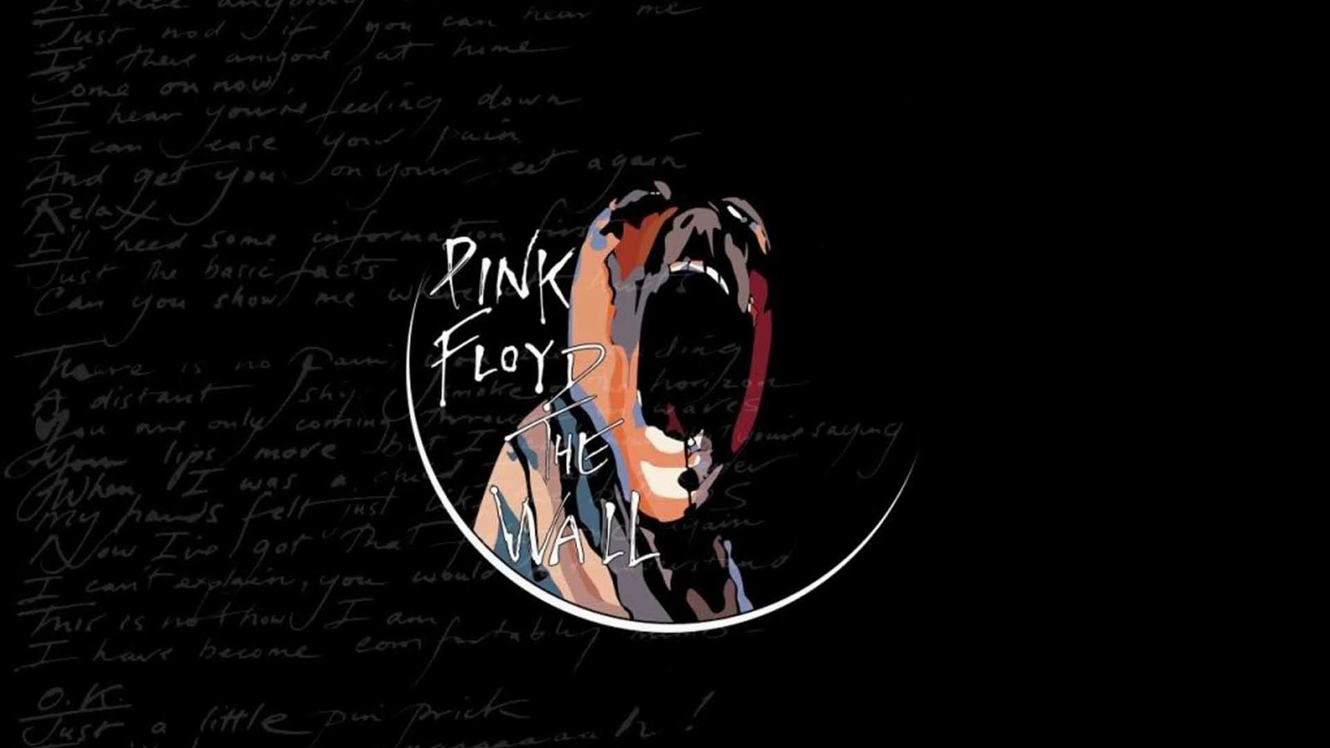 The Wall, Pink Floyd, Urlo, Testi manoscritti, Sfondo nero, Full HD, wallpaper per PC