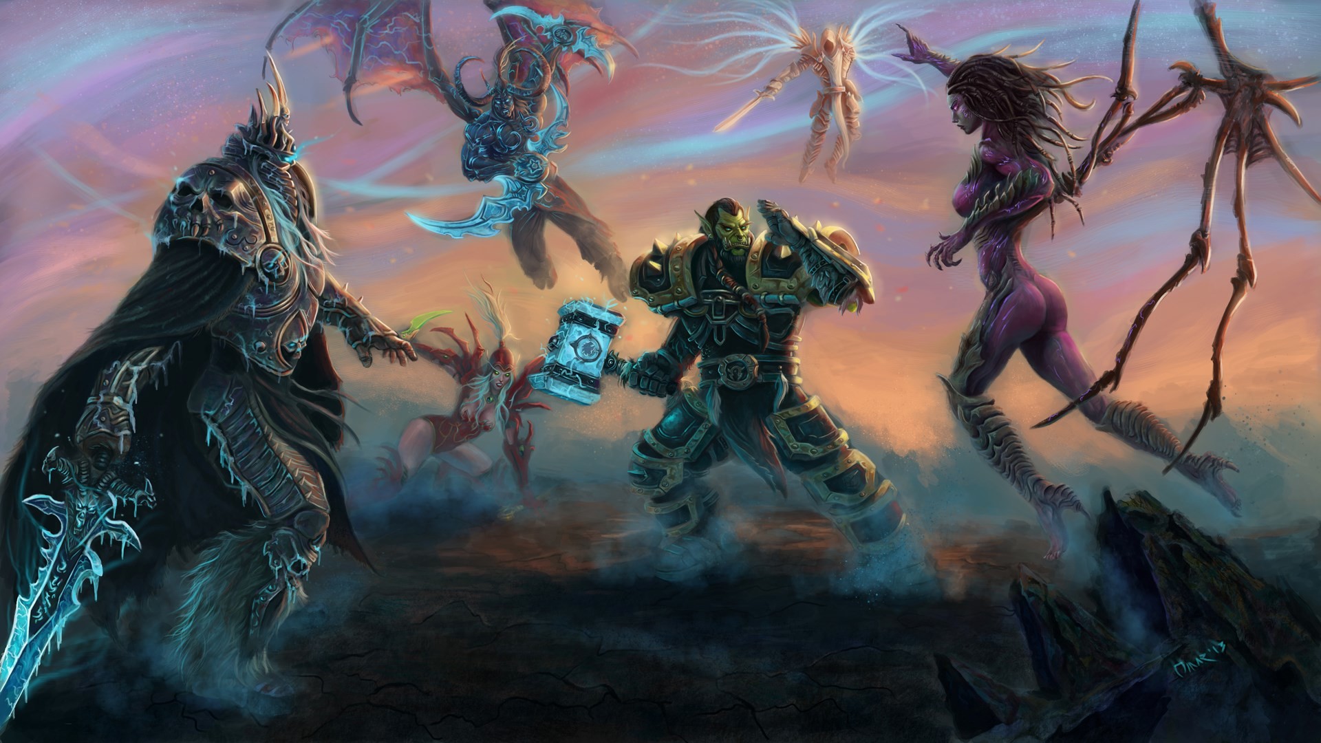 Heroes of the Storm, Arthas, Kerrigan, Muradin, Battaglia, Full HD, sfondo per portatile