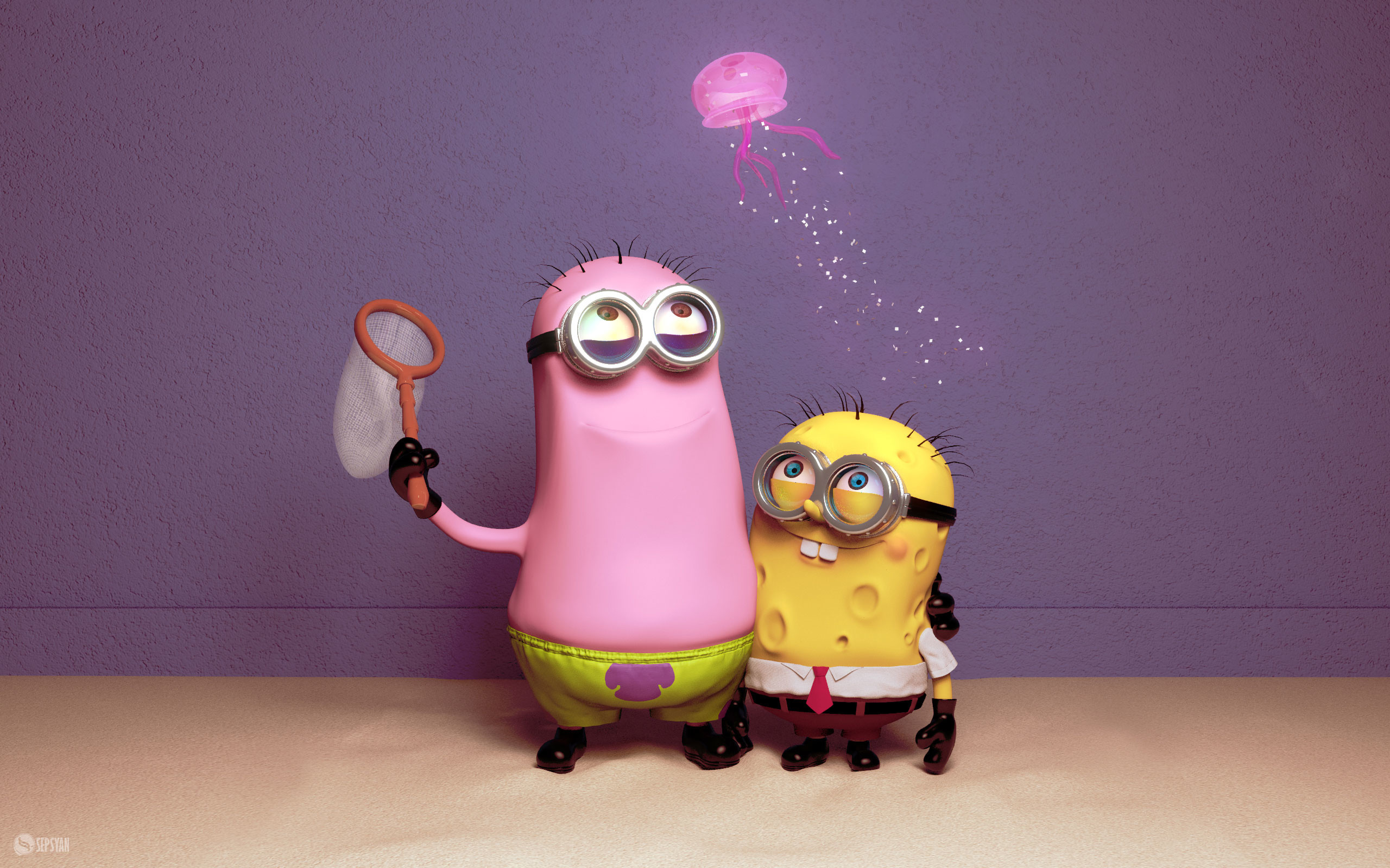 Minions, SpongeBob, Patrick Stella, Medusa, Cosplay, 2K 1600p, sfondo desktop