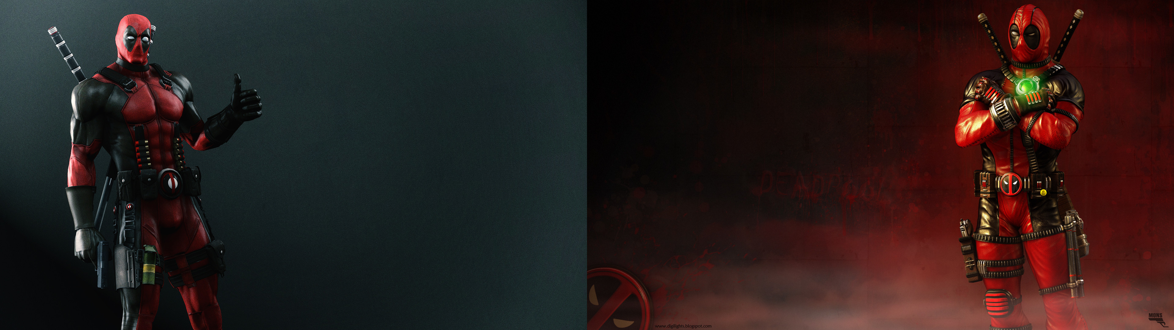 Deadpool, Marvel, Costume rosso, Full HD, sfondo desktop