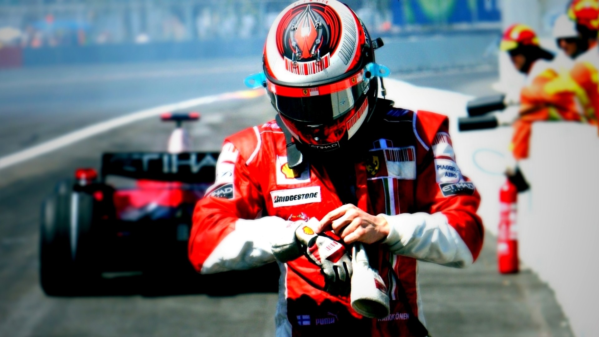Kimi Räikkönen, Scuderia Ferrari, Casco, Formula 1, Pilota, Full HD, sfondo per portatile