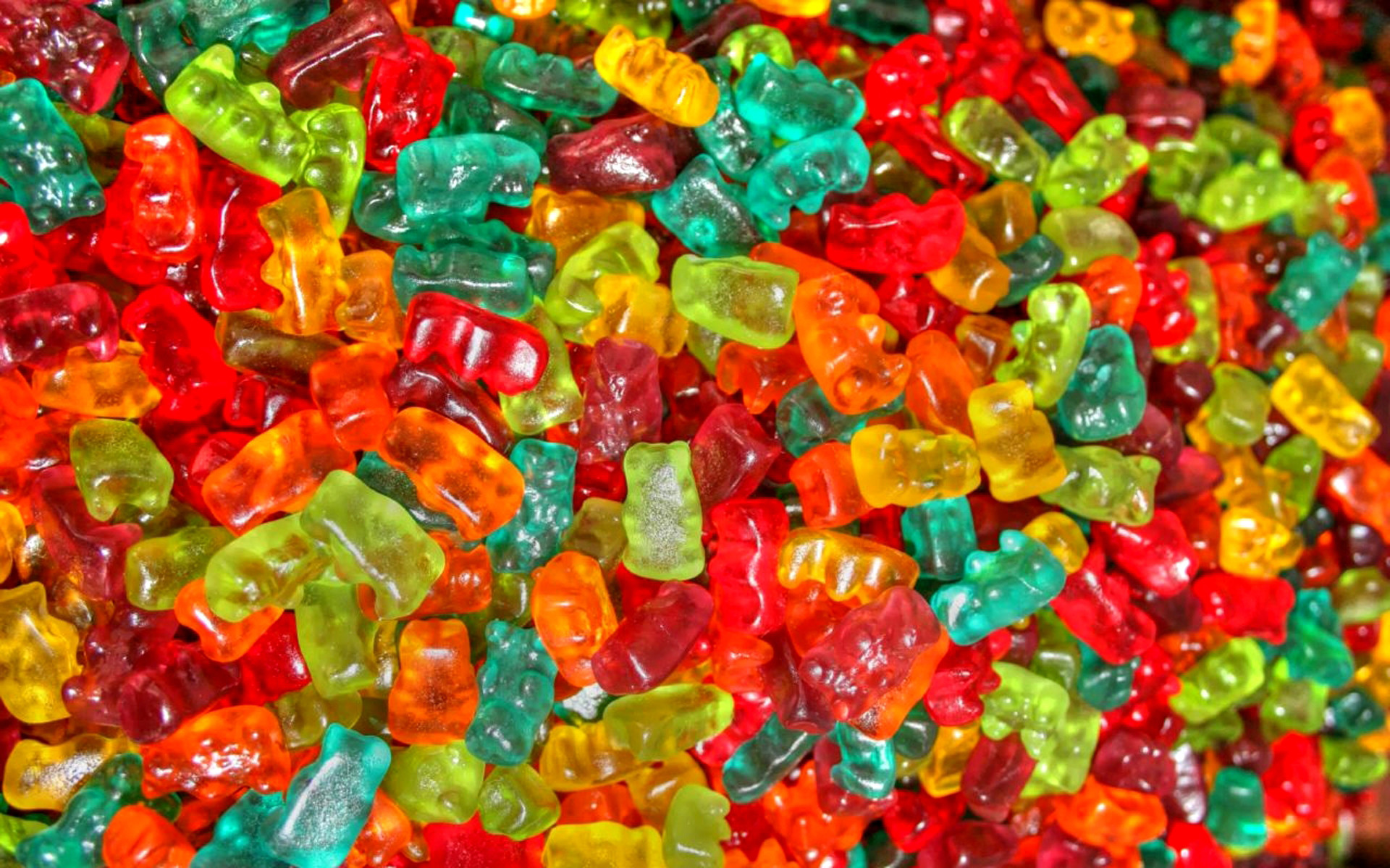 Orsetti gommosi, Caramelle gommose, Colori vivaci, Full HD, sfondo per PC e portatile