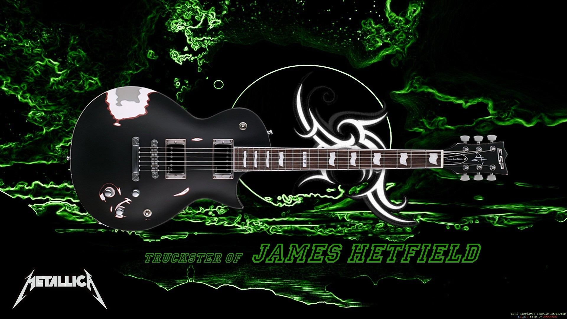 James Hetfield, Metallica, ESP Truckster, Chitarra elettrica, Verde, sfondo desktop 1080p
