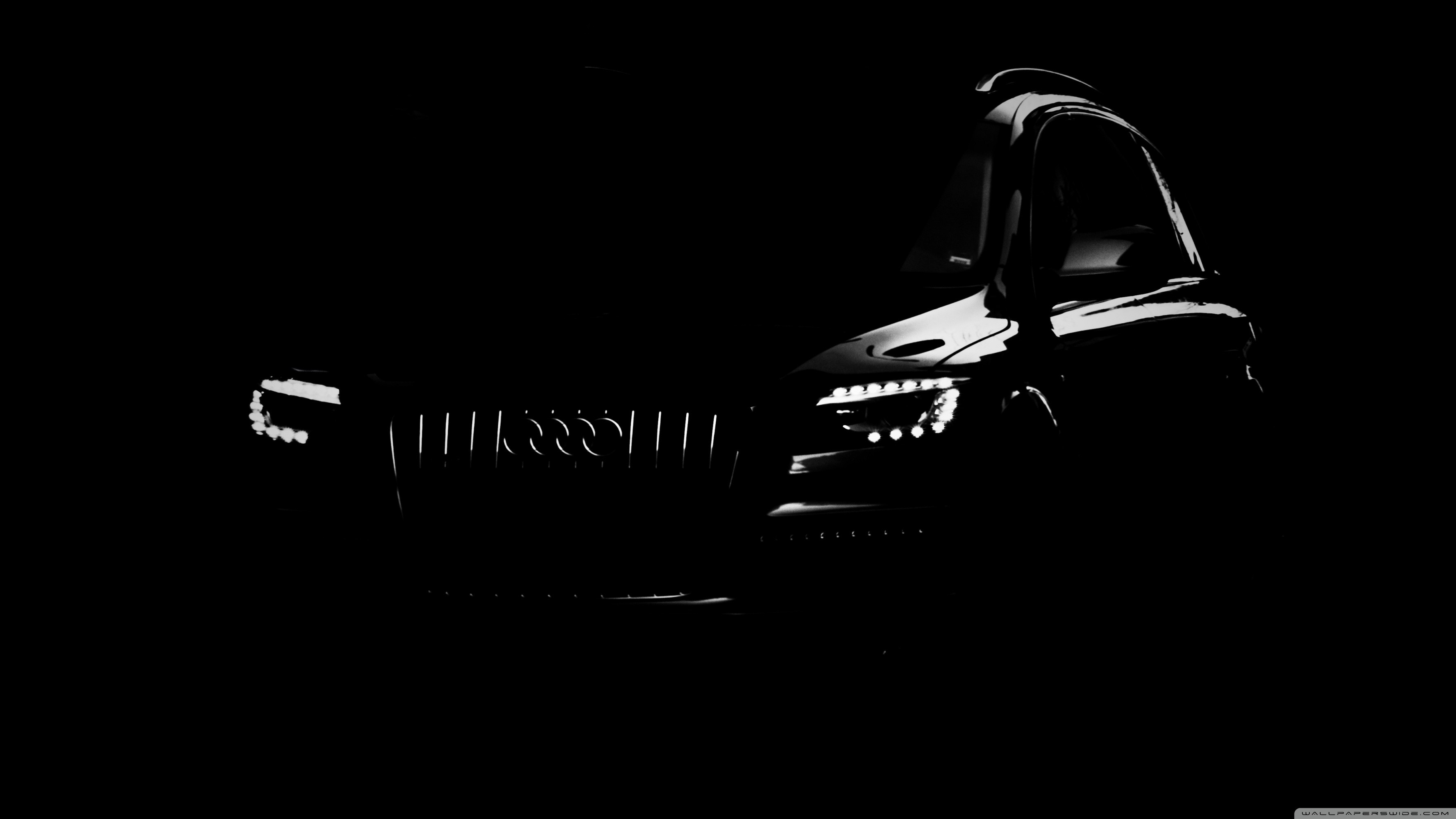 Audi, Silhouette, Buio, 2K, sfondo Windows 11